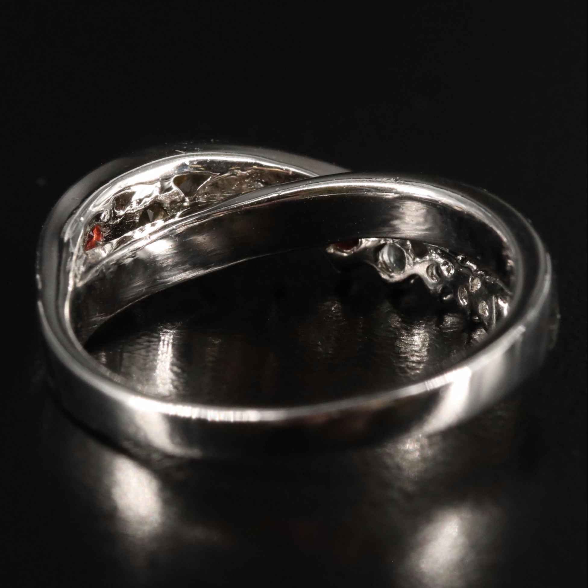 Sterling Citrine Garnet and White Topaz Ring