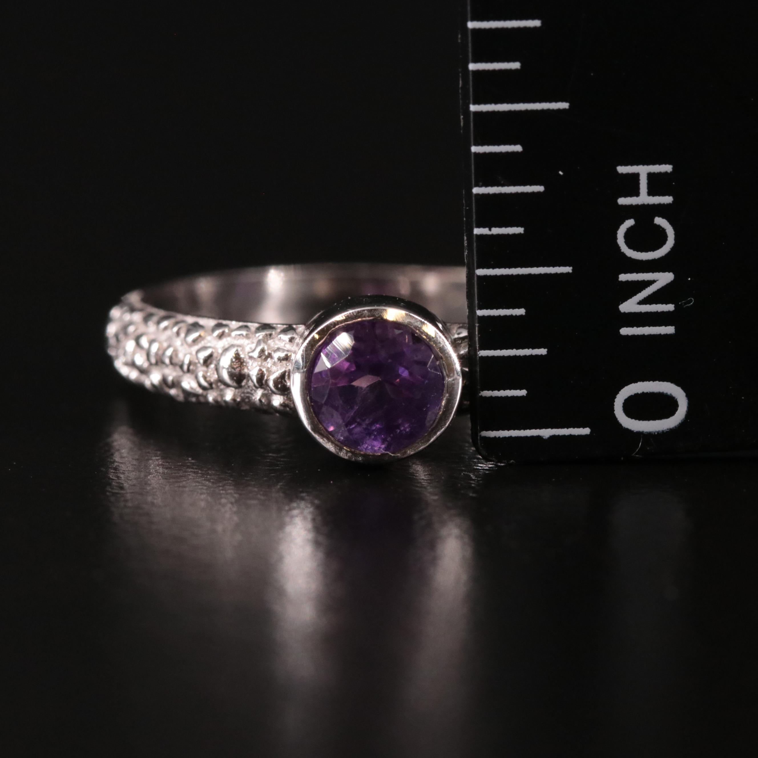 Sterling Amethyst Tapered Ring