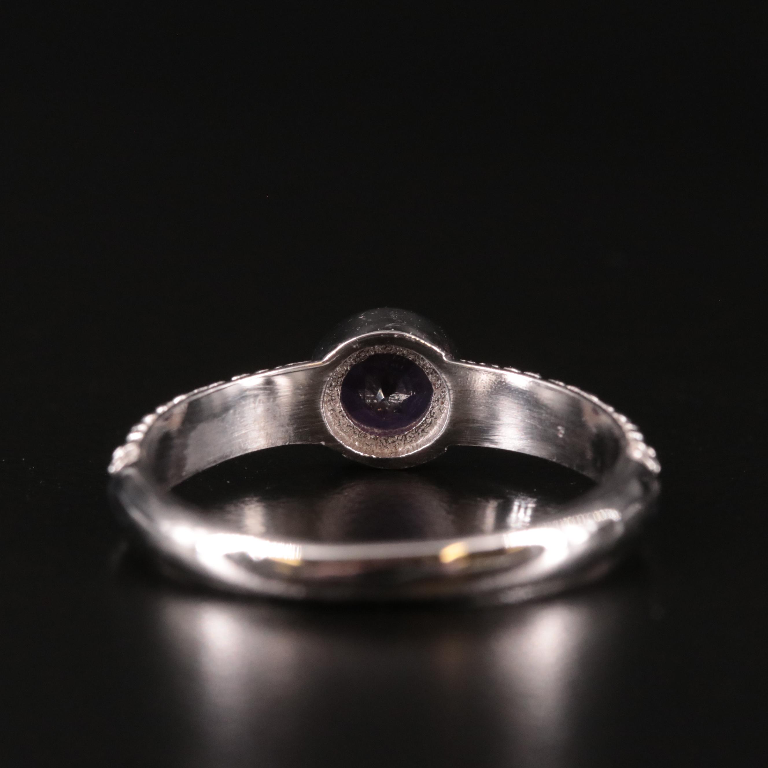 Sterling Amethyst Tapered Ring