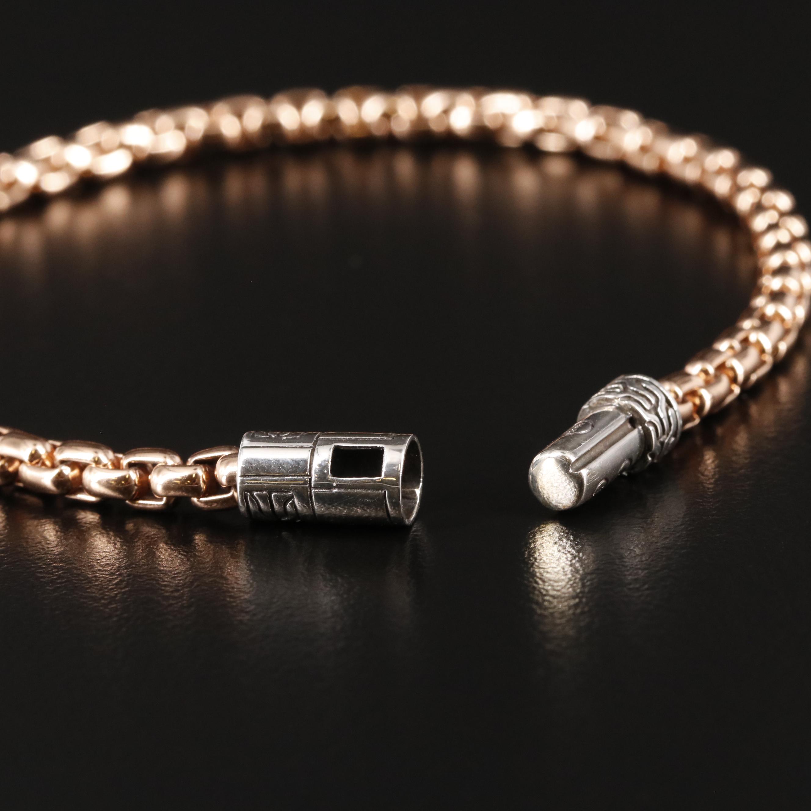 John Hardy Sterling Box Chain Bracelet
