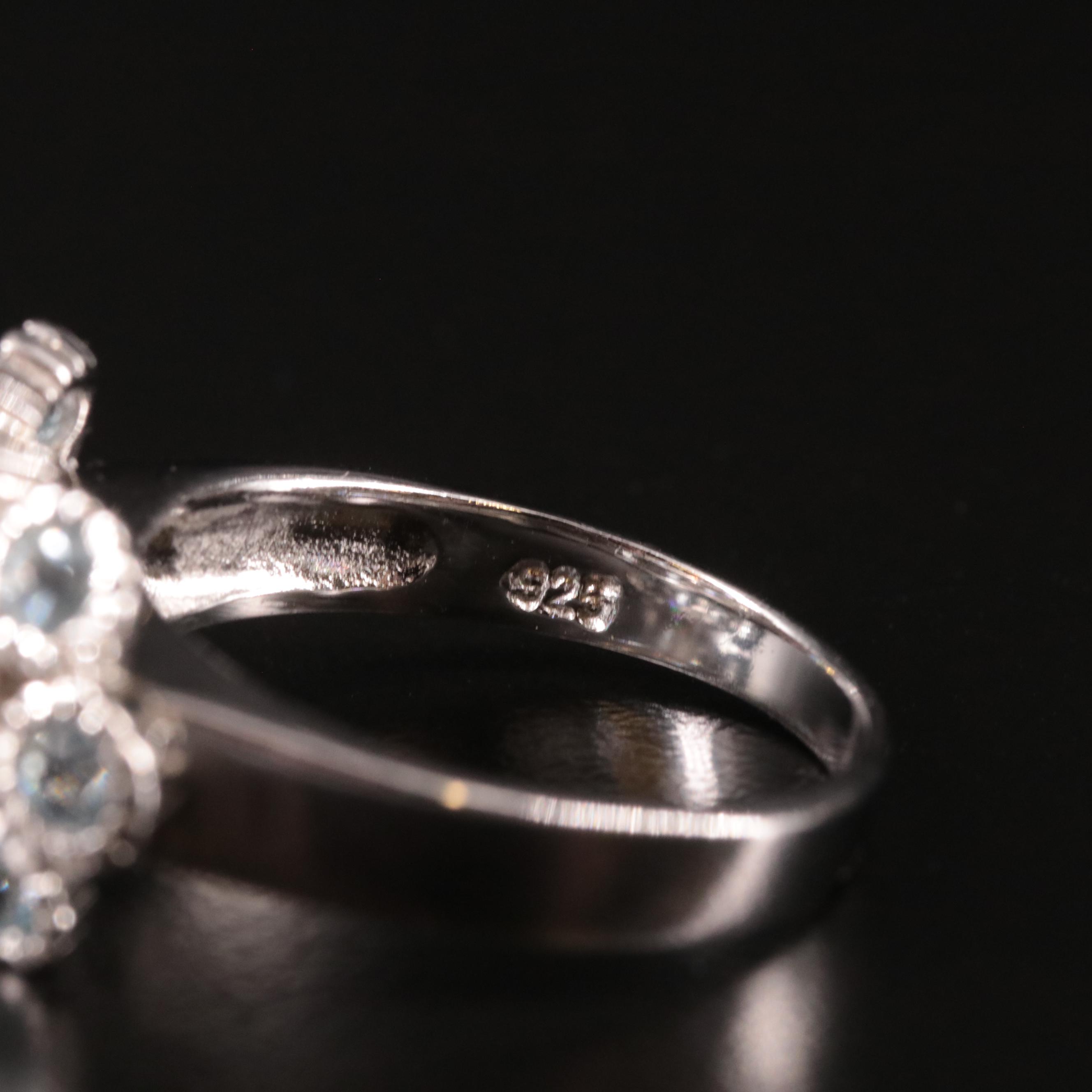 Sterling Blue Topaz Illusion Ring