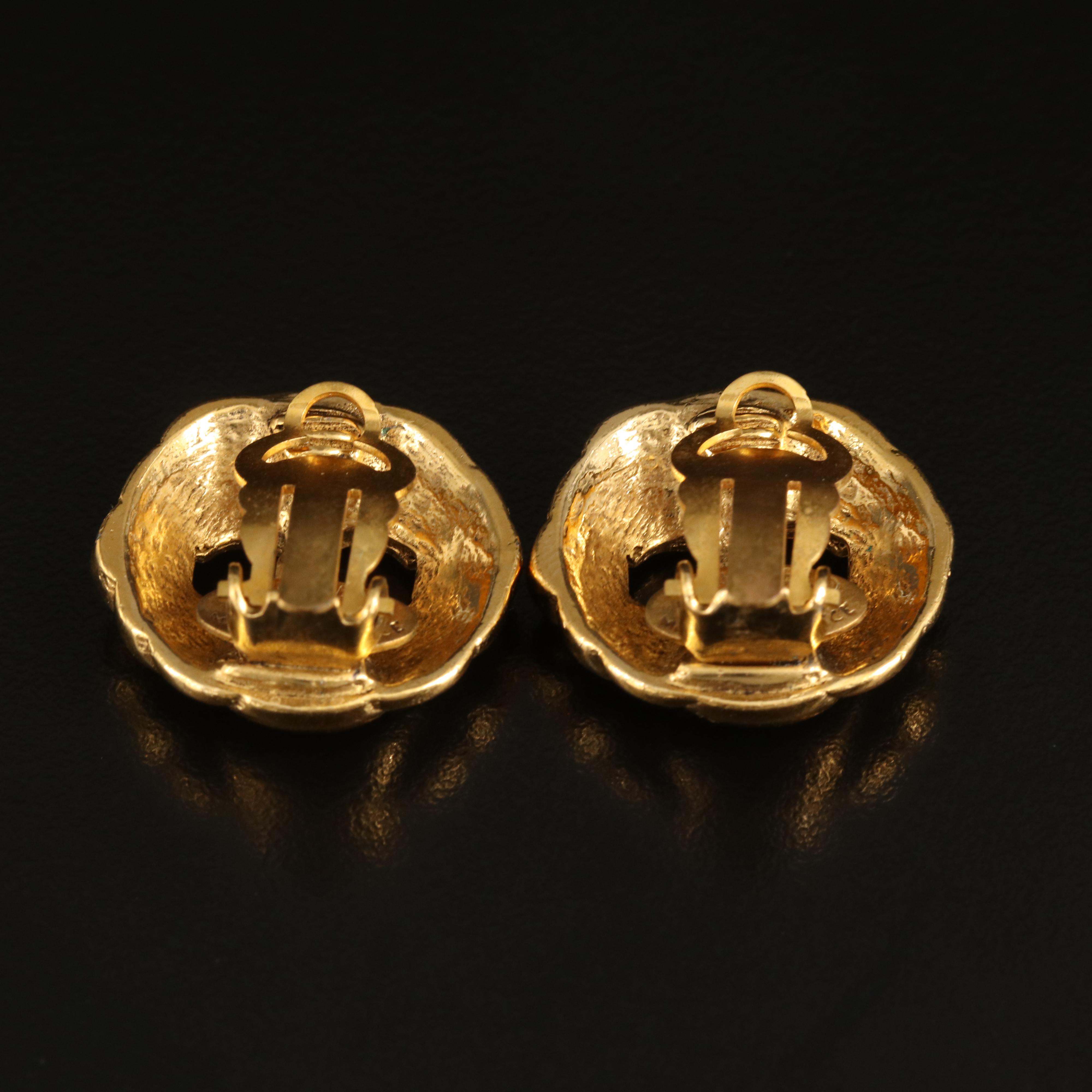 Chanel Logo Button Earrings