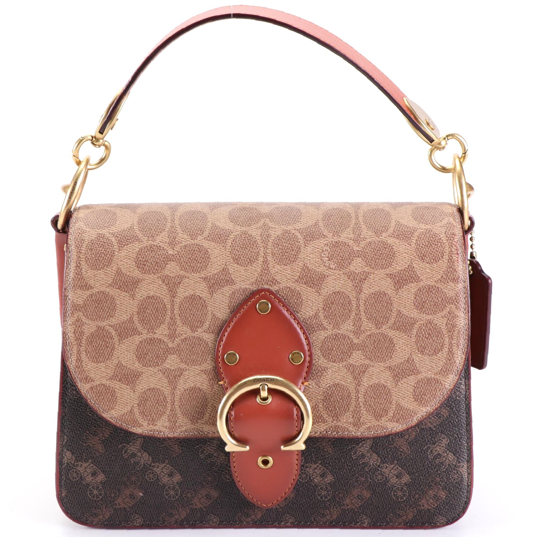 Coach Beat Shoulder Bag in Signature Canvas, Horse & Carriage Print, and Leather