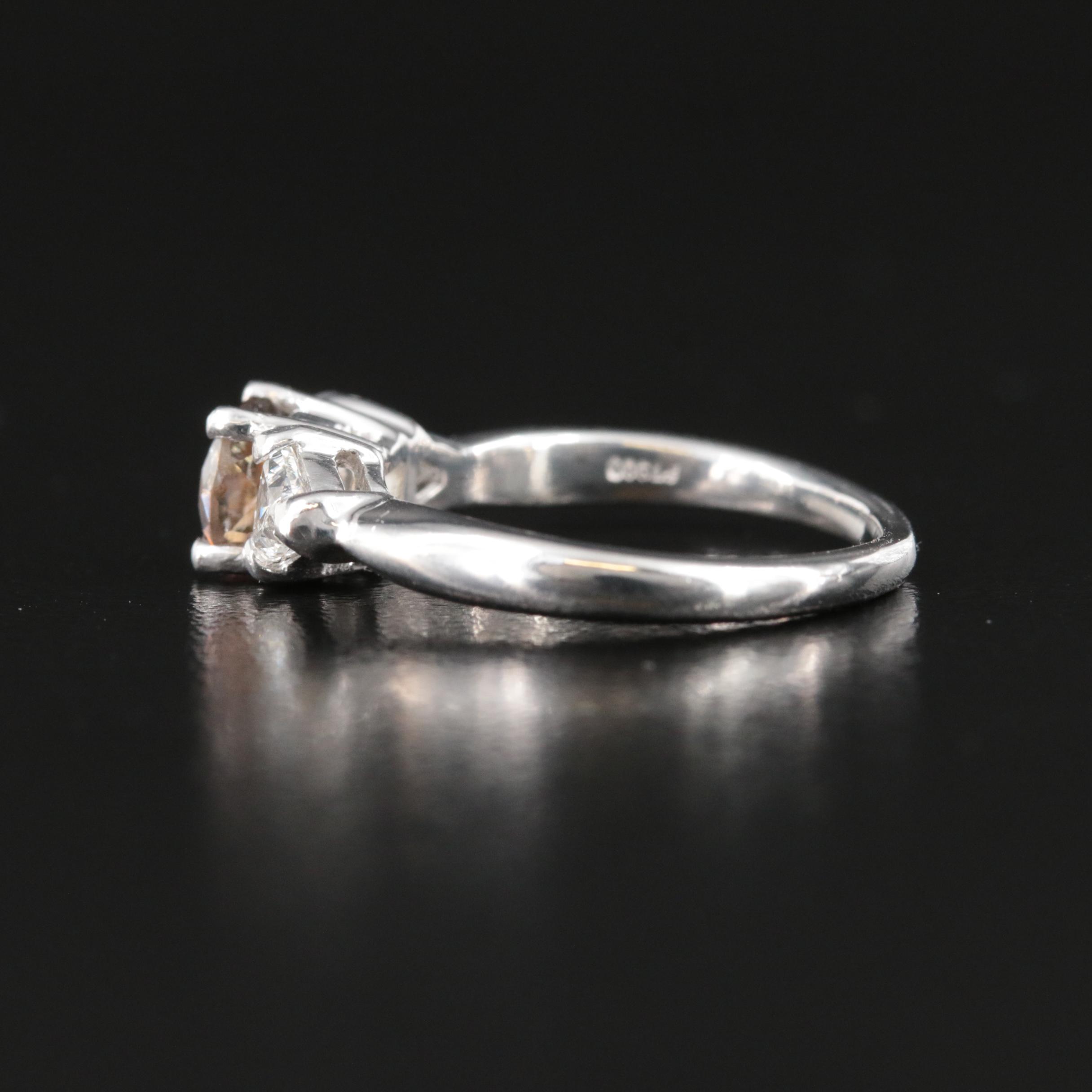 Platinum Zoisite and Diamond Ring with GIA Report