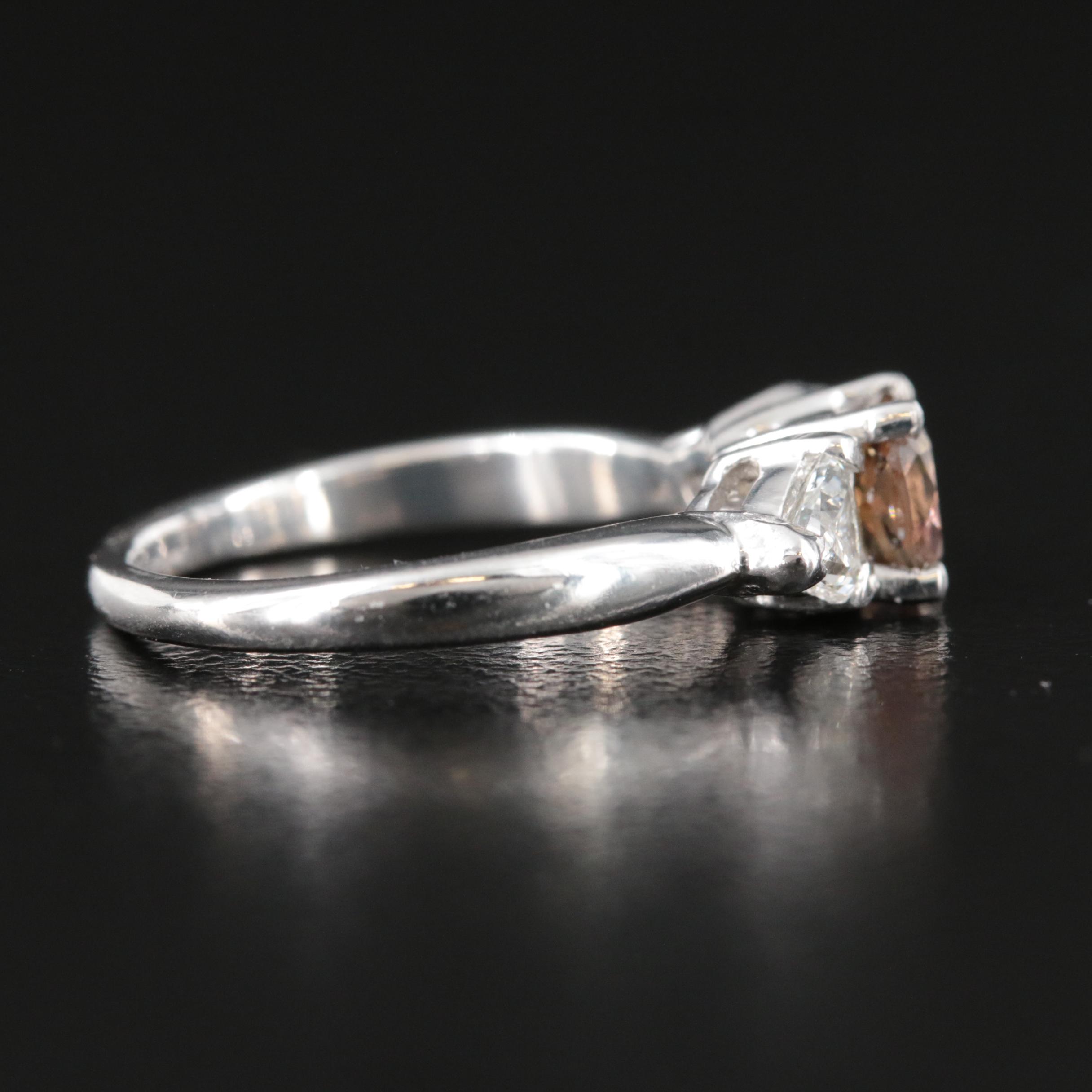 Platinum Zoisite and Diamond Ring with GIA Report