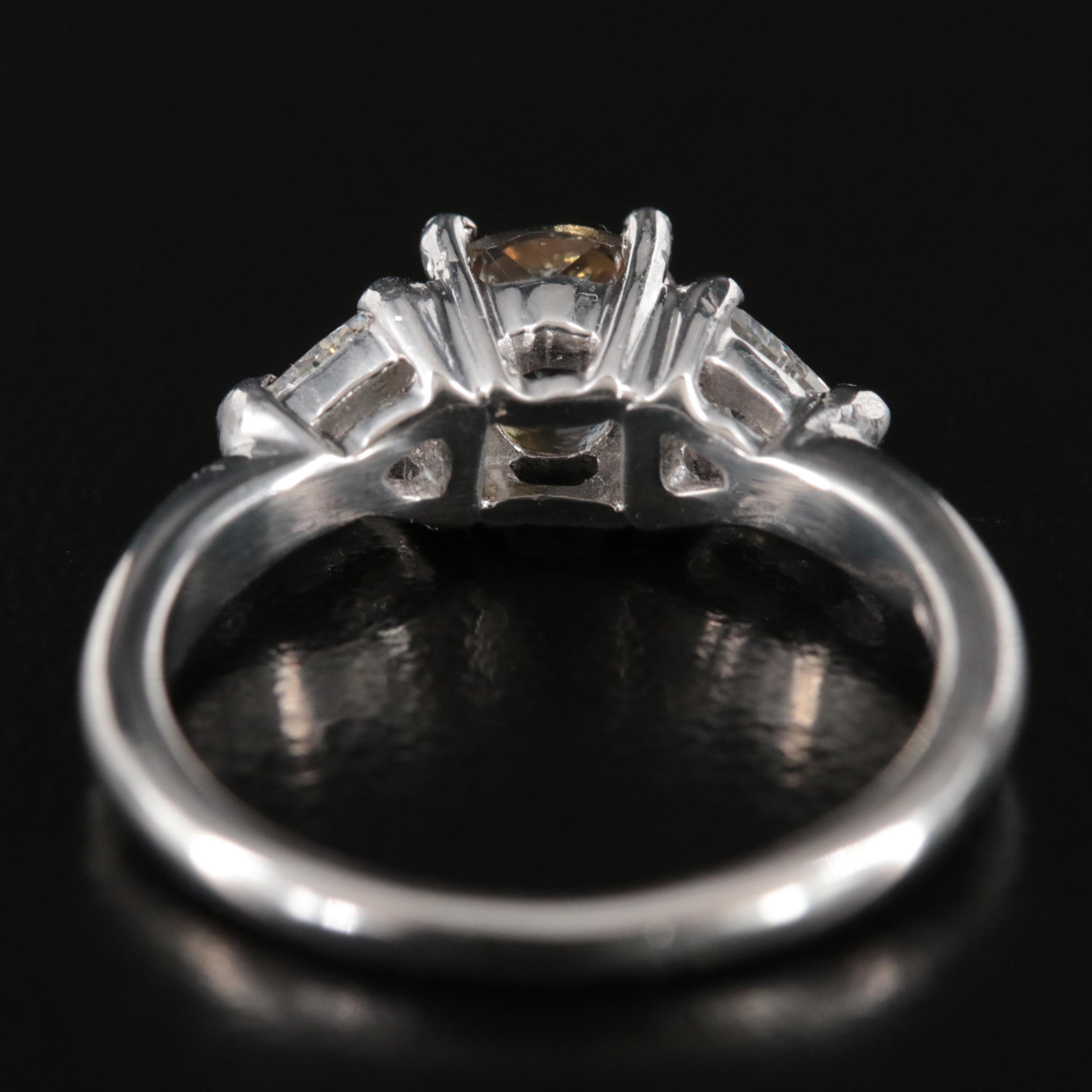 Platinum Zoisite and Diamond Ring with GIA Report