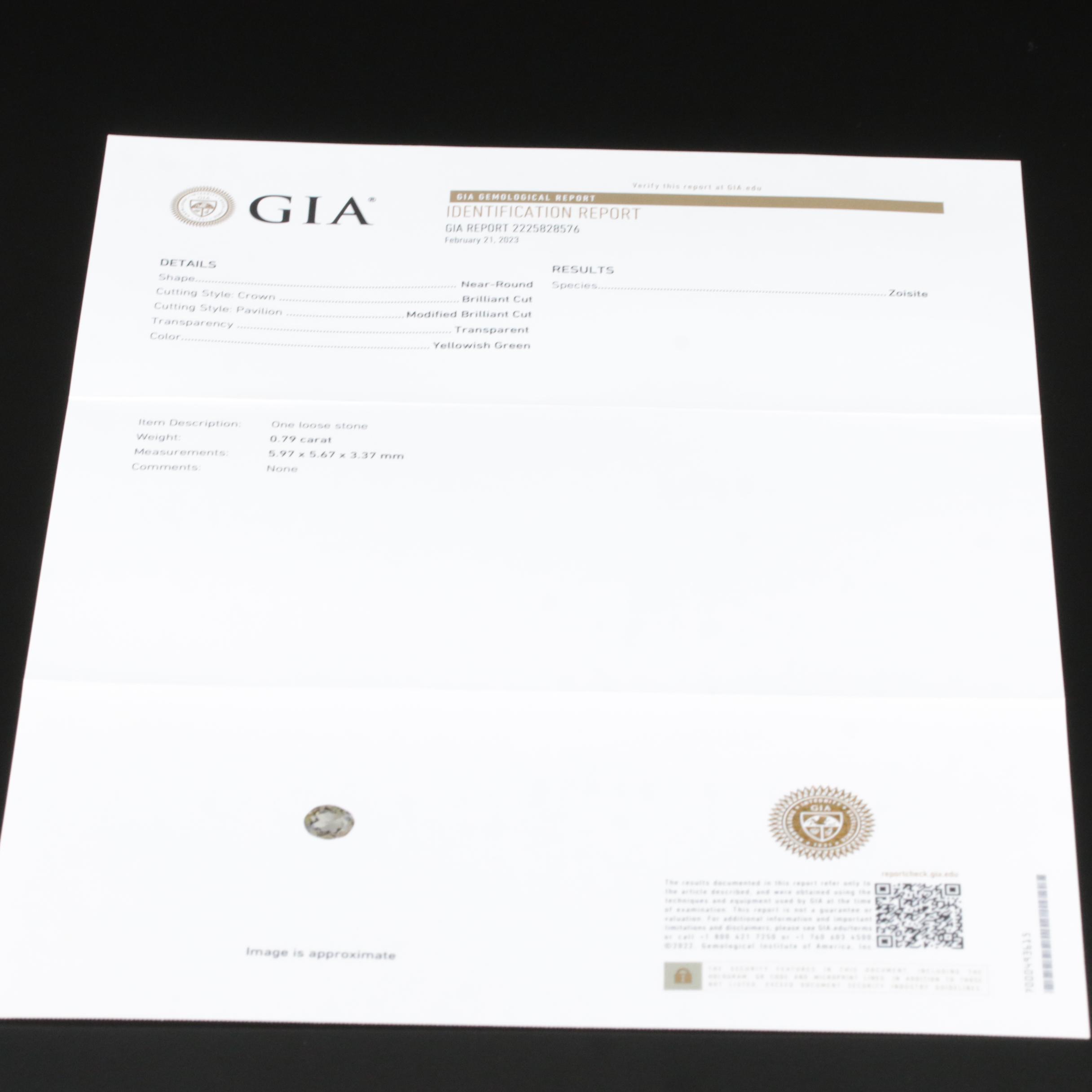 Platinum Zoisite and Diamond Ring with GIA Report