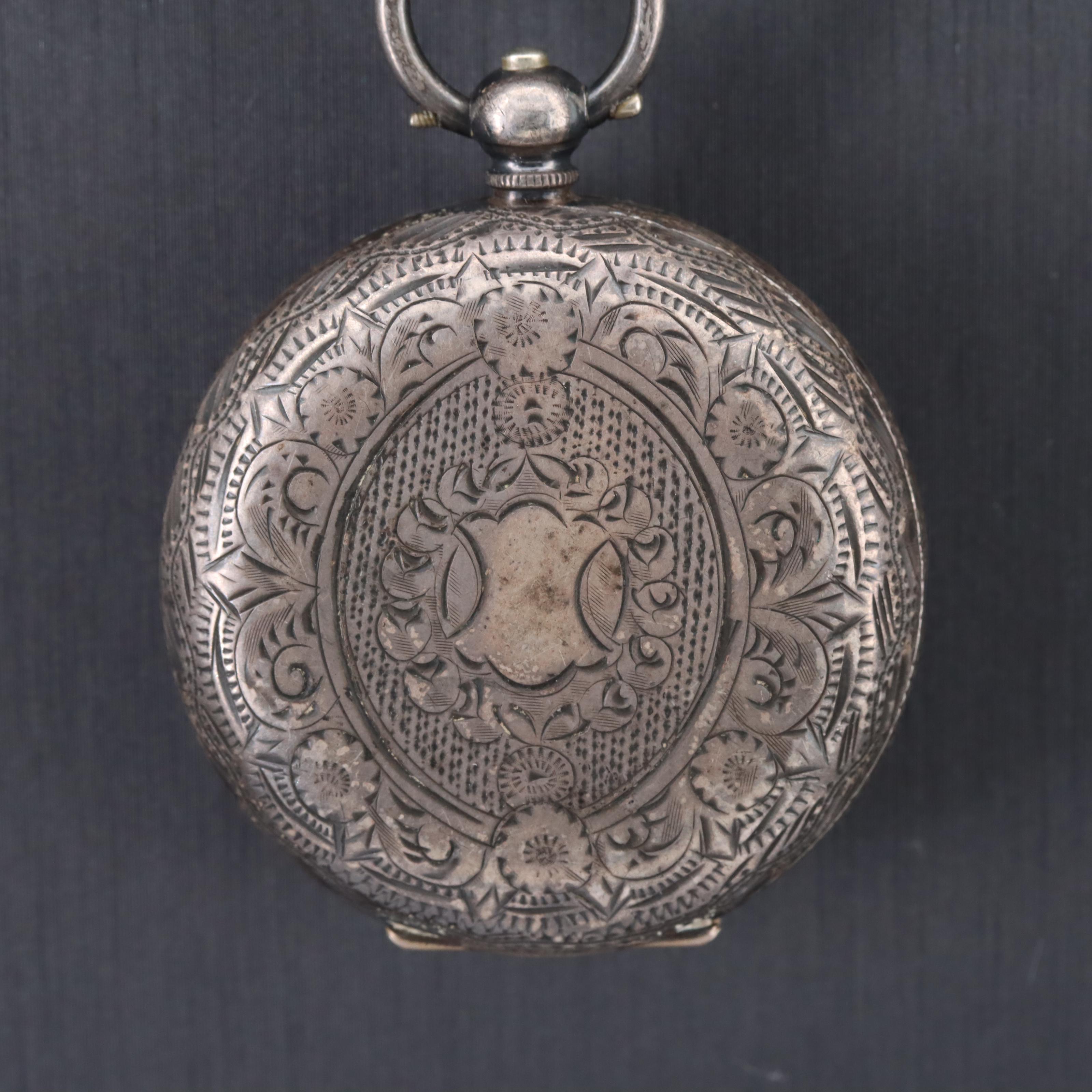 Vintage Chatelaine and 935 Silver LaBelle Pocket Watch