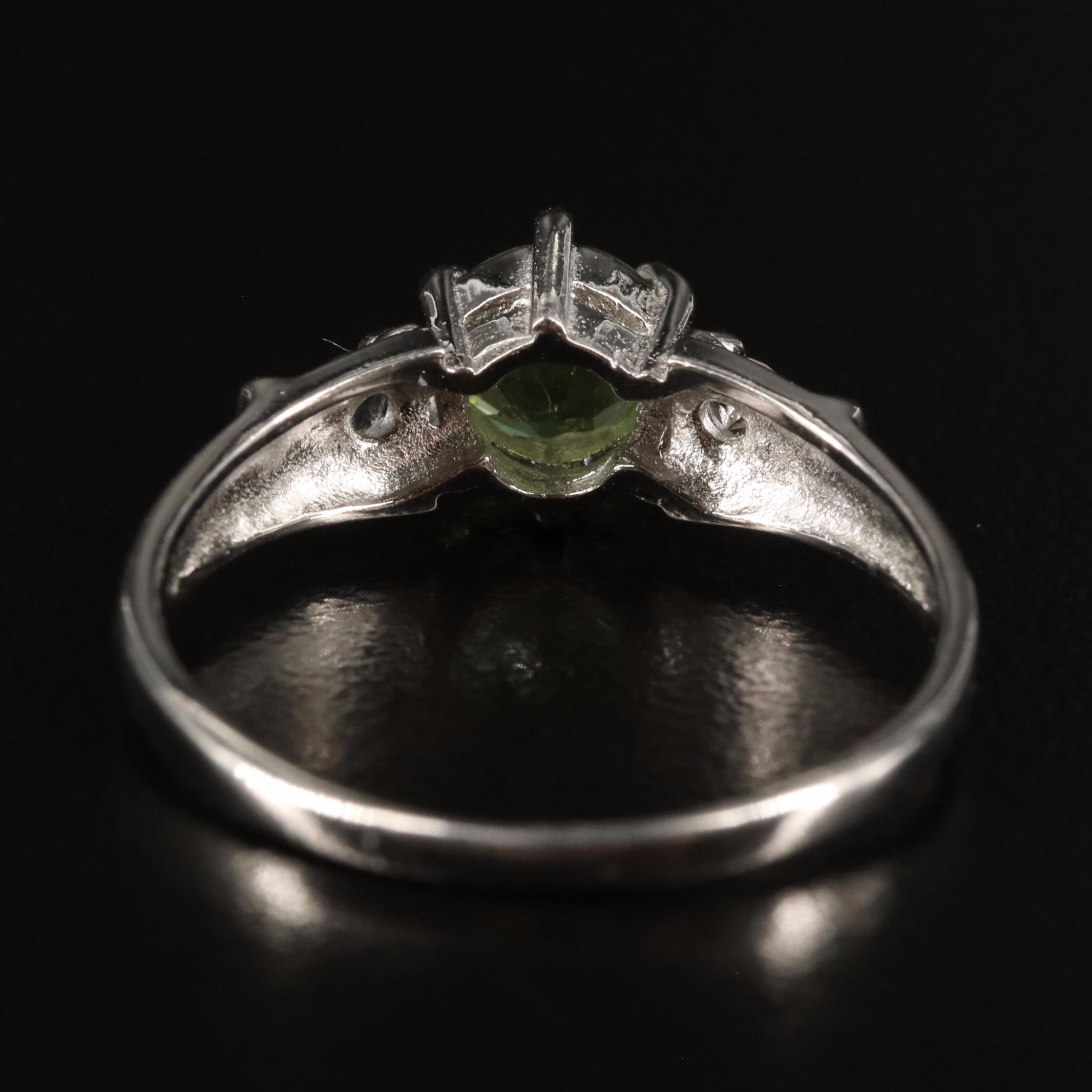 Sterling Peridot and White Topaz Ring