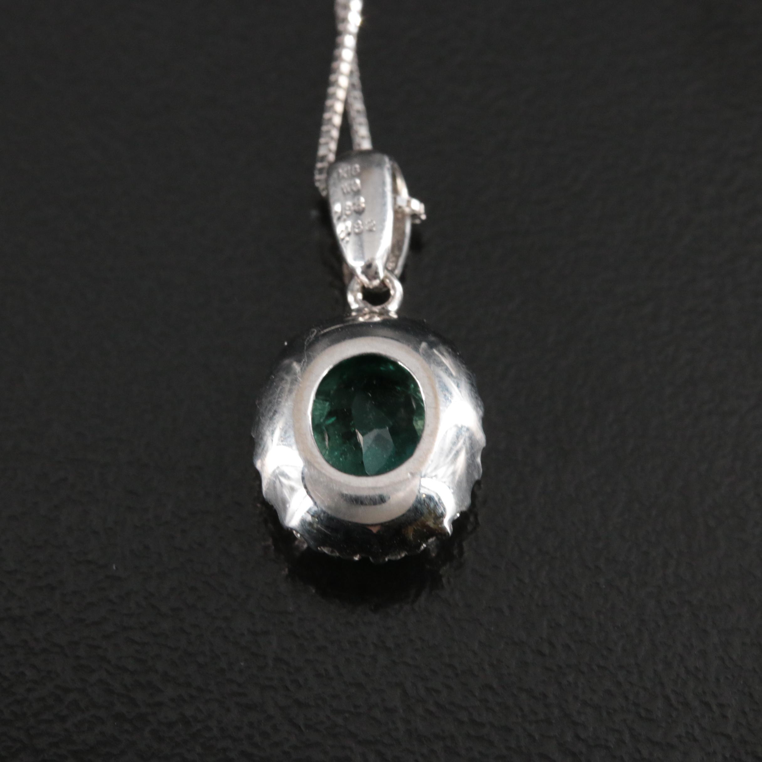 18K 1.83 CTW Emerald and Diamond Pendant Necklace with GIA Report