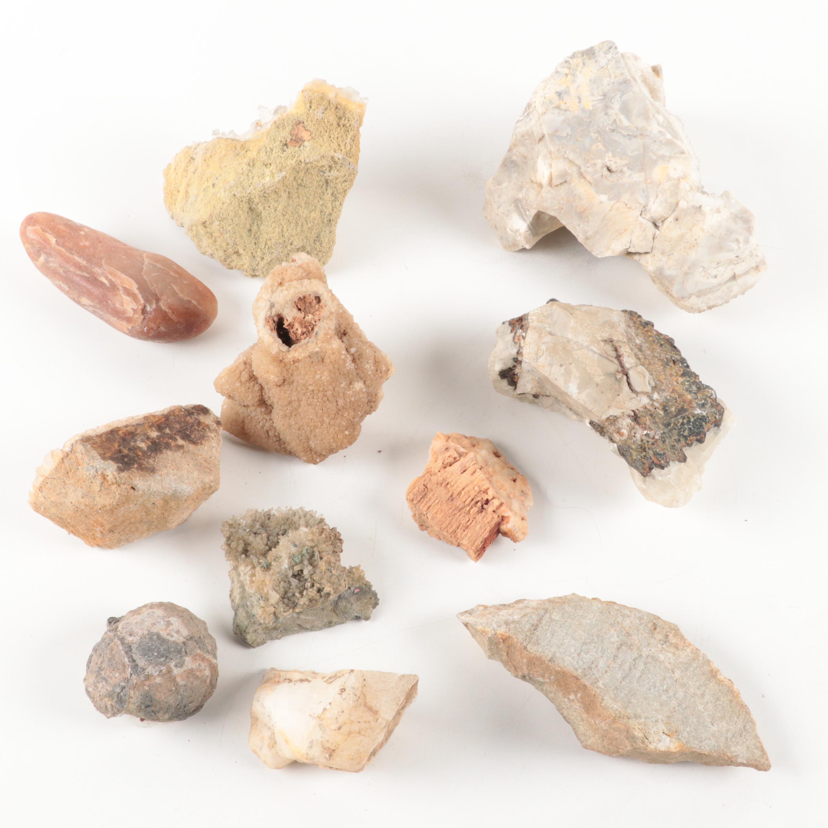 Calcite Sphalerite, Quartz and Tourmaline Quartz Specimens