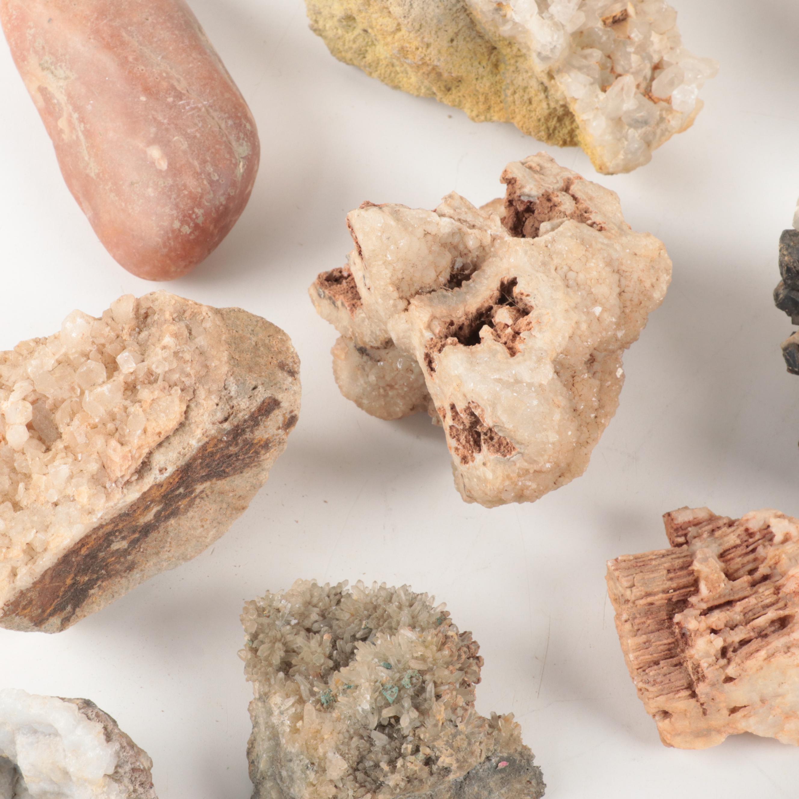 Calcite Sphalerite, Quartz and Tourmaline Quartz Specimens