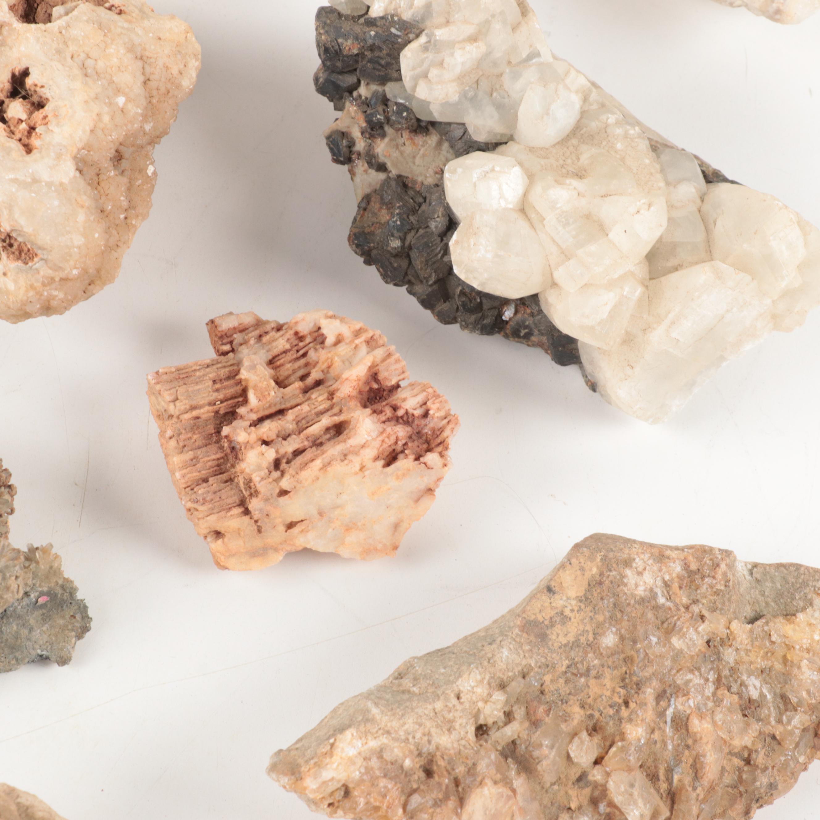 Calcite Sphalerite, Quartz and Tourmaline Quartz Specimens