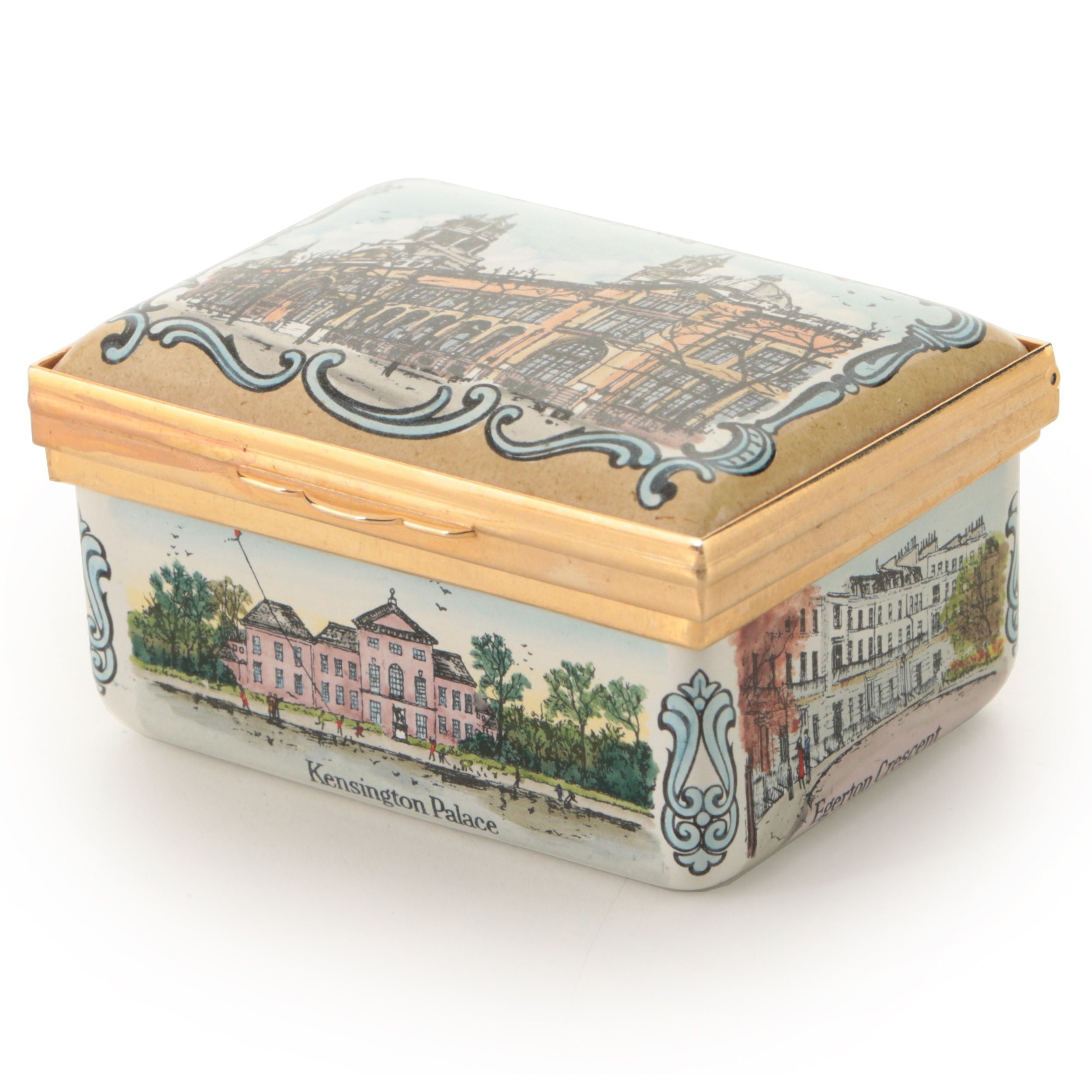 Halcyon Days Limited Edition "The Victoria & Albert Museum" Enameled Trinket Box