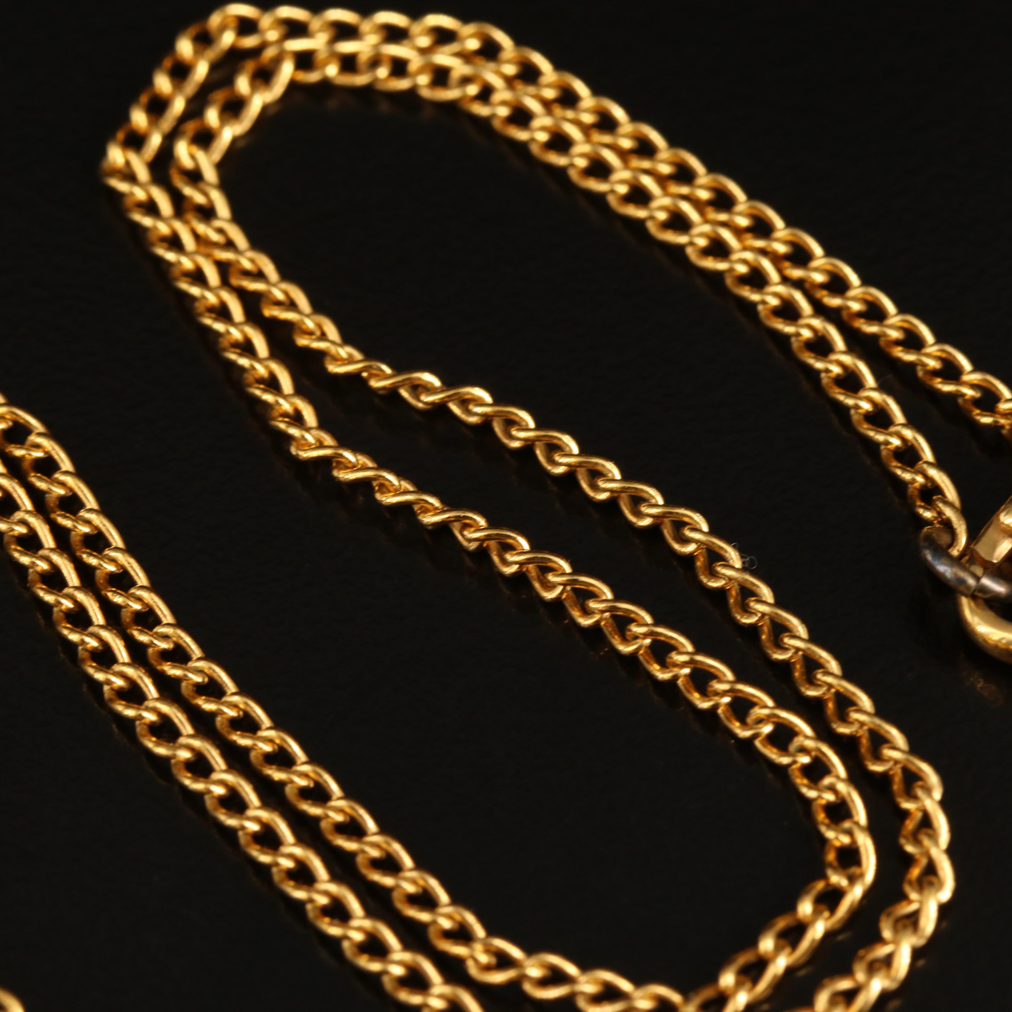 Chanel Enamel and Faux Pearl Charm Necklace