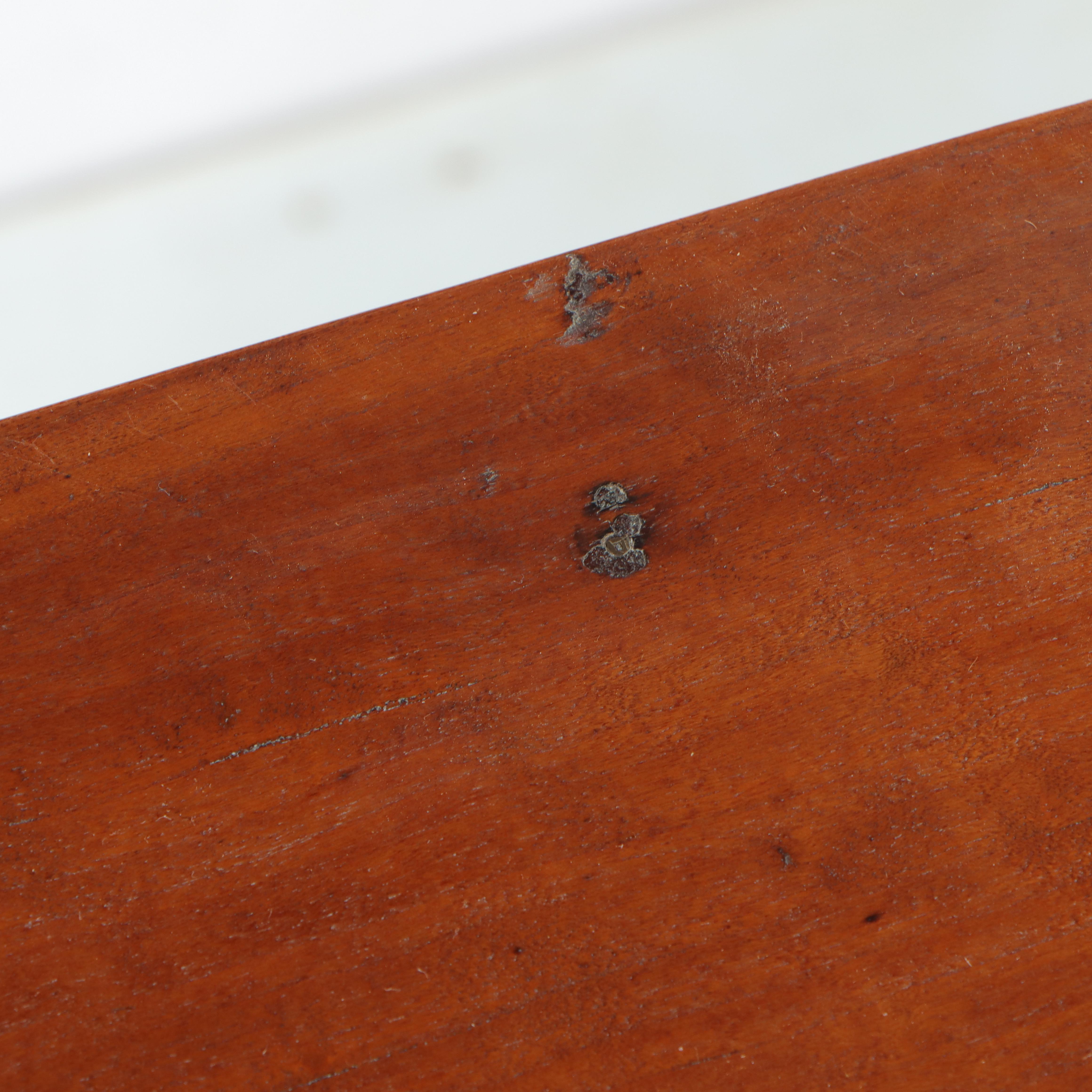 American Empire Cherrywood Two-Drawer Side Table, Mid-19th Century