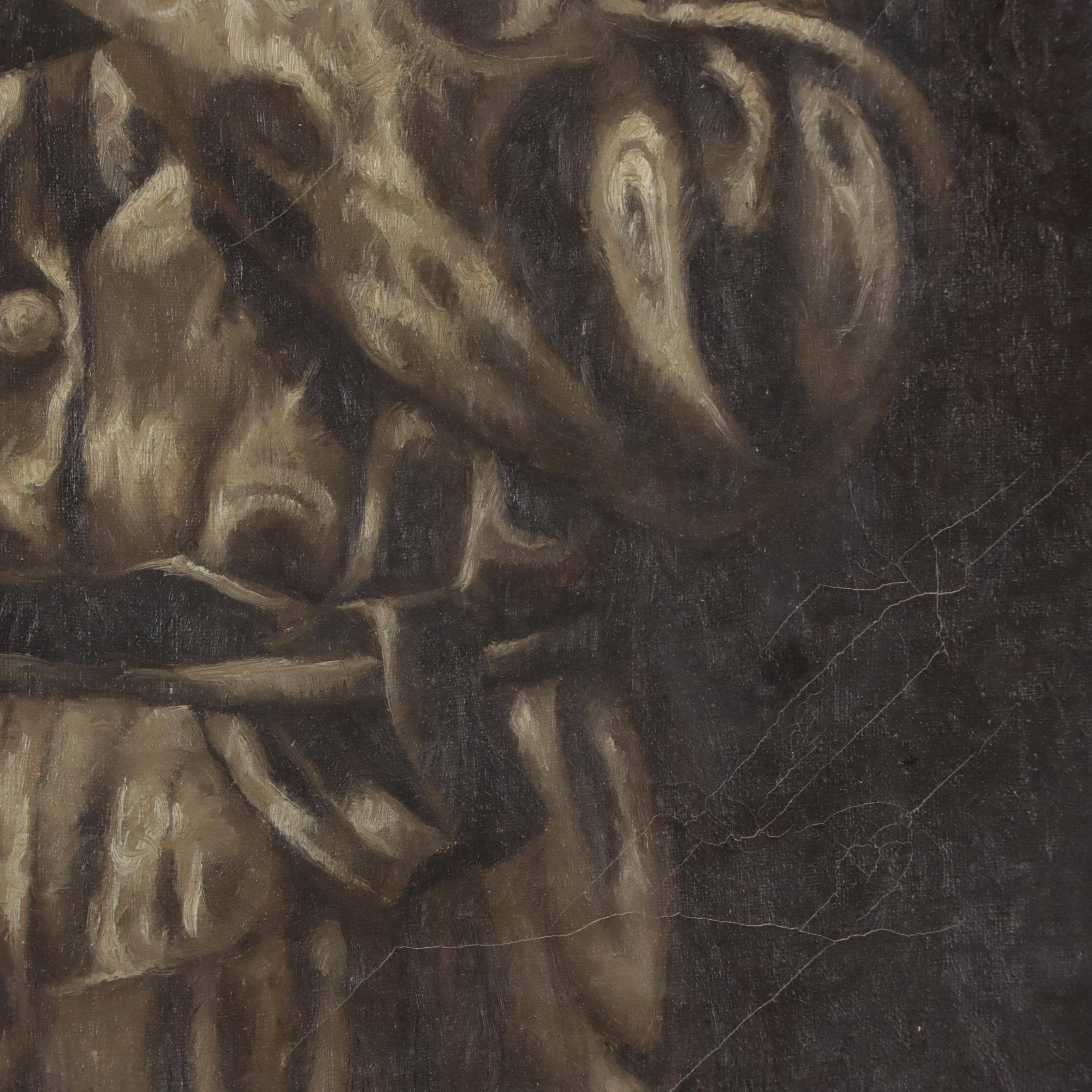 Portrait Oil Painting of Man With Book