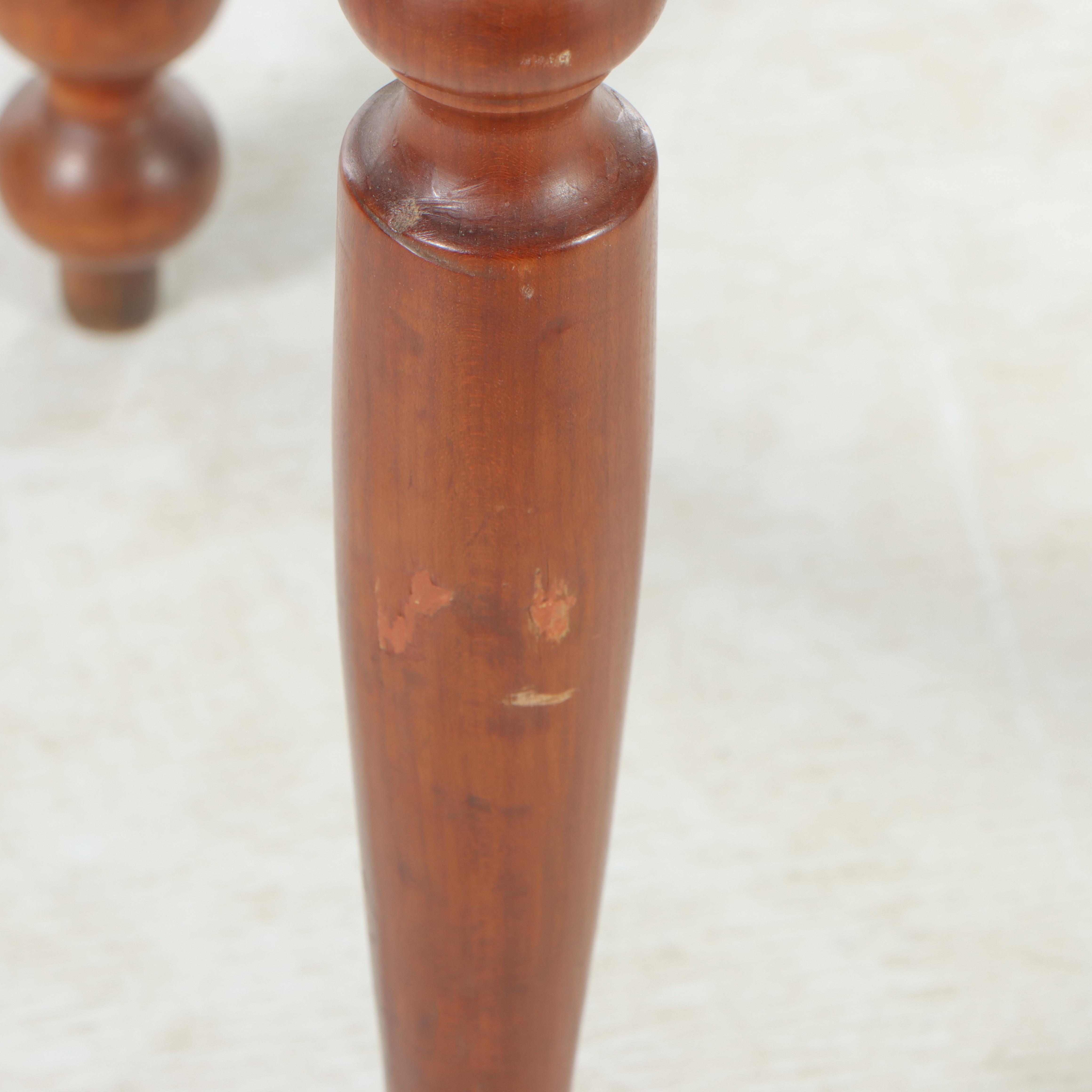 American Empire Cherrywood Two-Drawer Side Table, Mid-19th Century