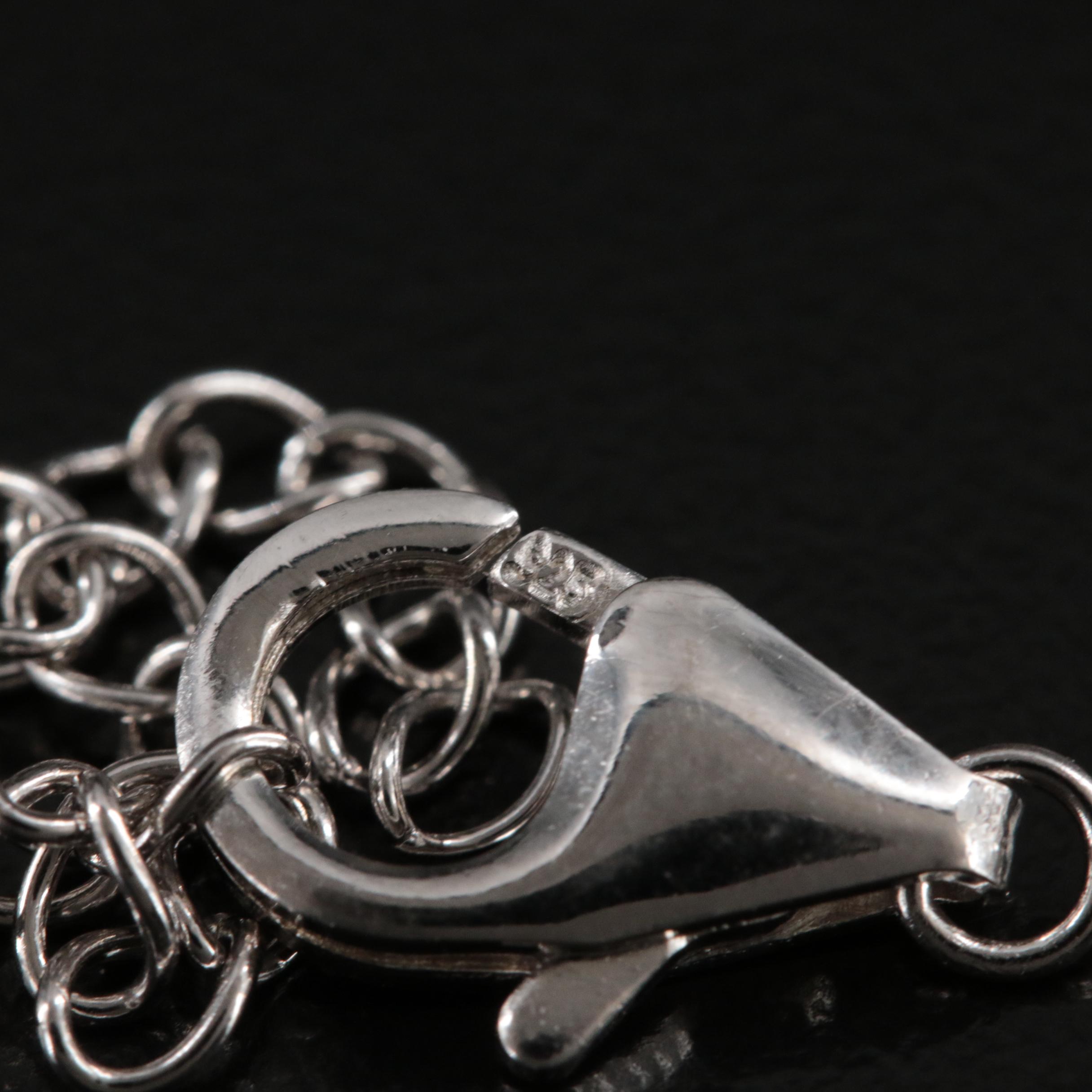 Sterling Gemstone Trailing Leaf Necklace