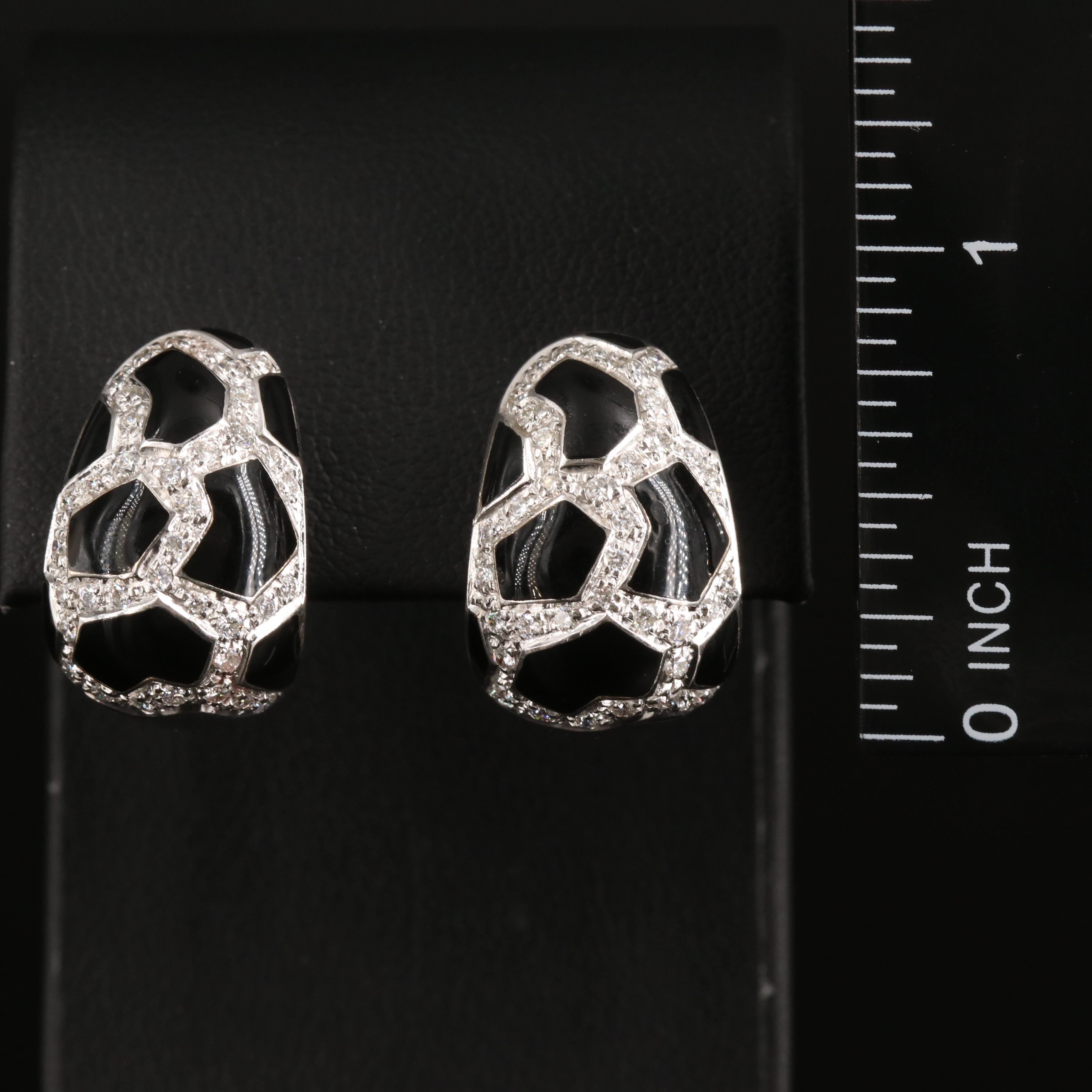 Roberto Coin 18K Diamond and Enamel Earrings