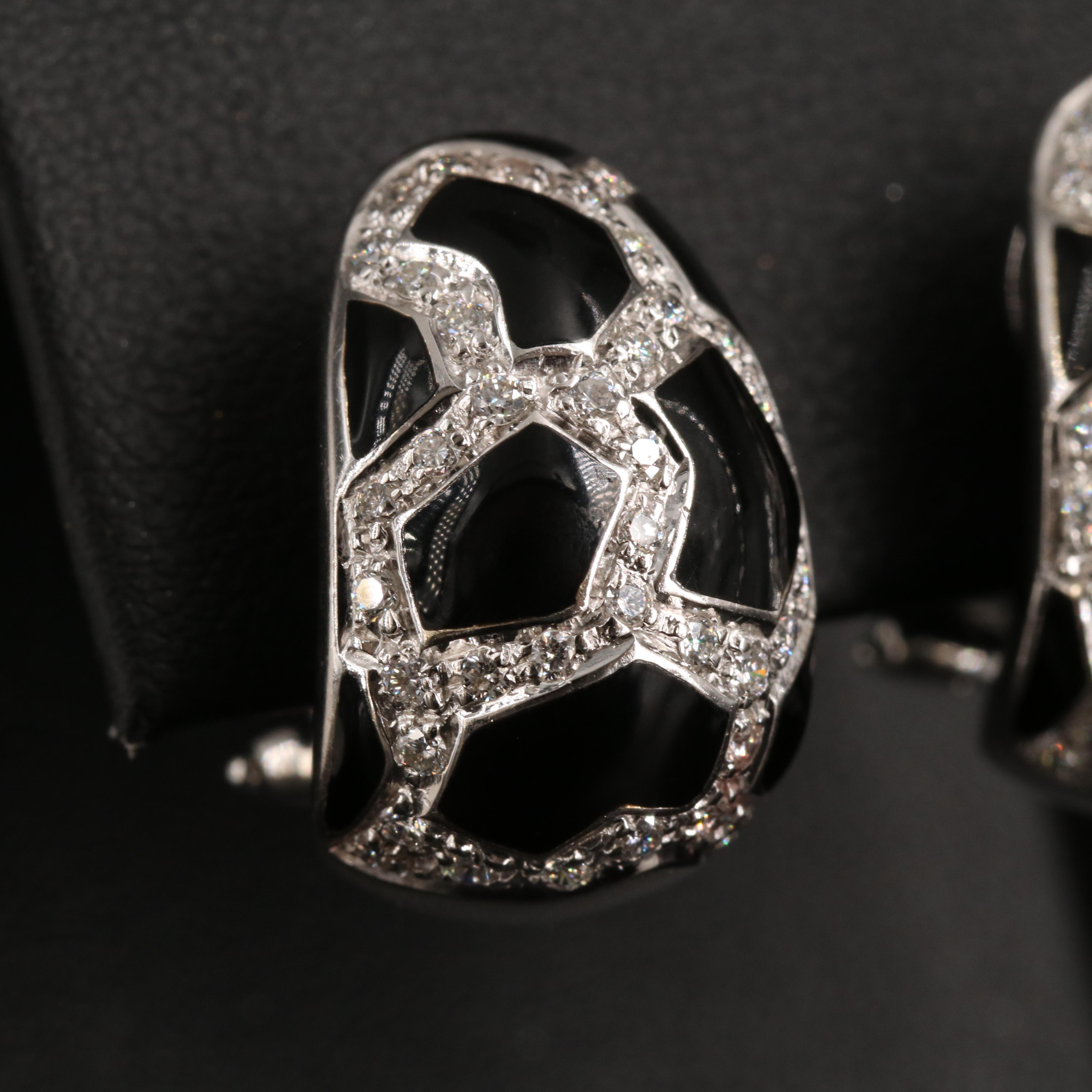 Roberto Coin 18K Diamond and Enamel Earrings