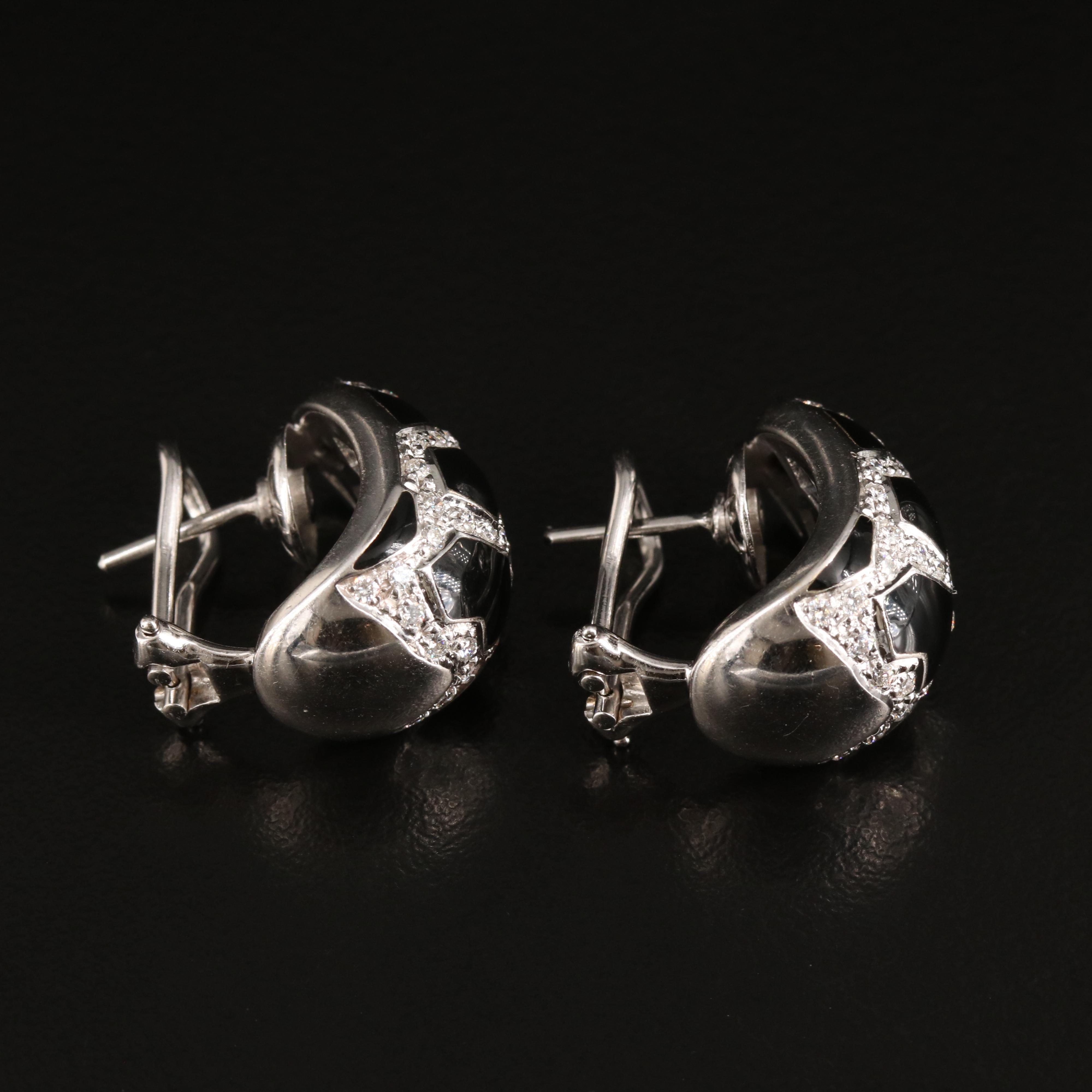 Roberto Coin 18K Diamond and Enamel Earrings