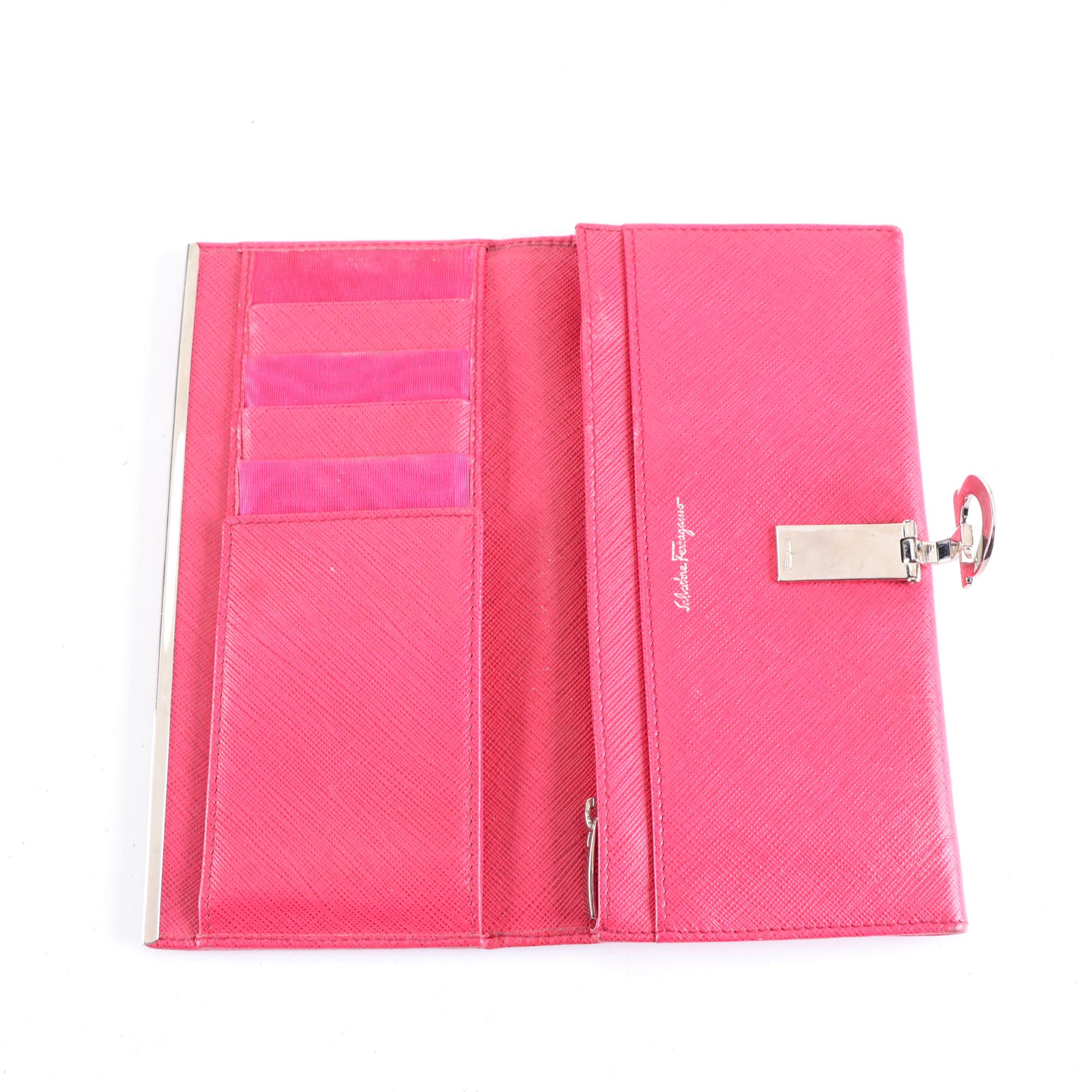 Salvatore Ferragamo Gancini Wallet in Saffiano Leather with Box