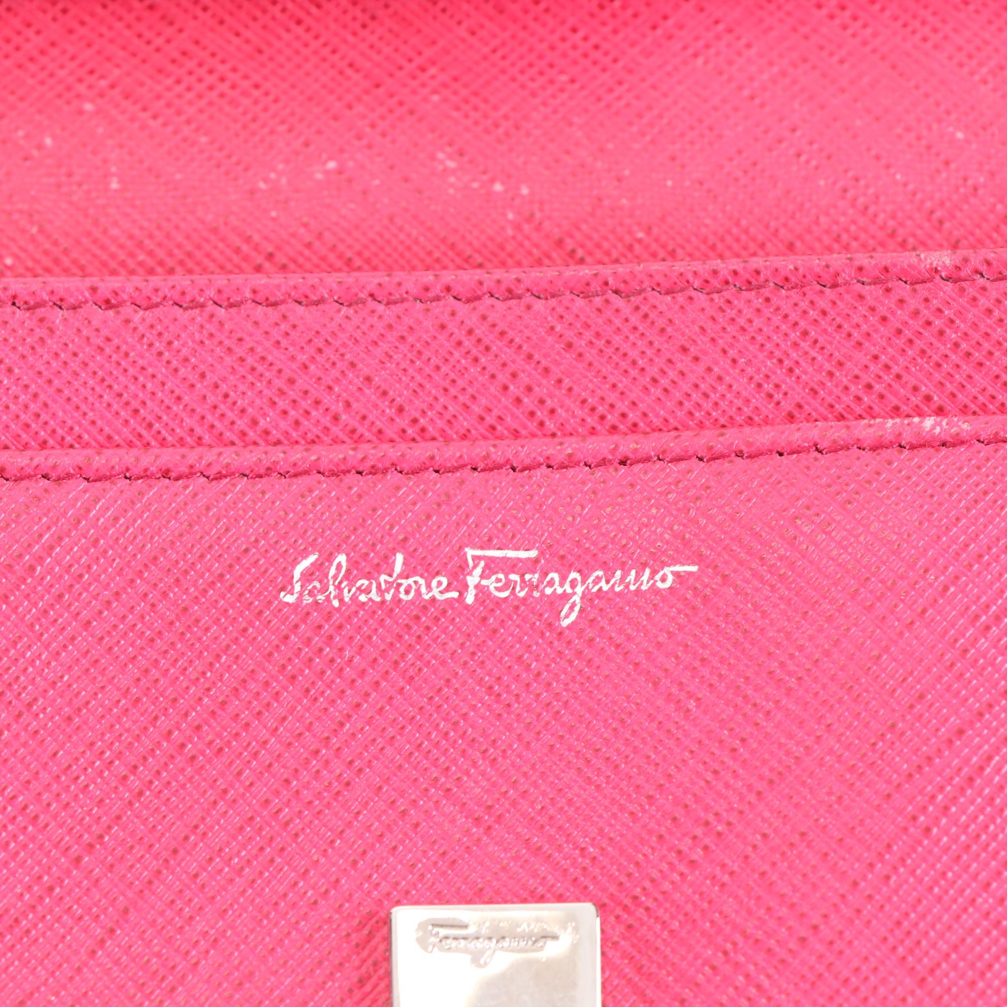 Salvatore Ferragamo Gancini Wallet in Saffiano Leather with Box