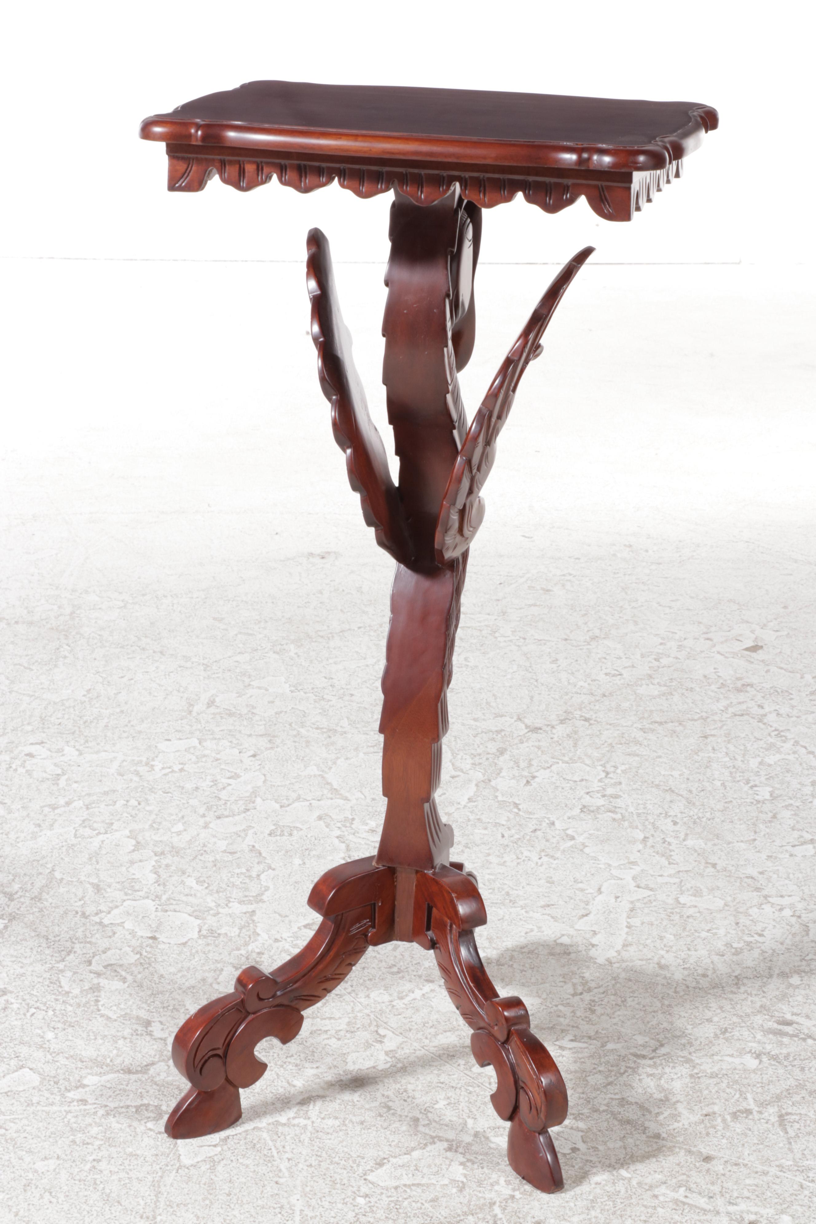 Indonesian Carved Hardwood Figural Pedestal