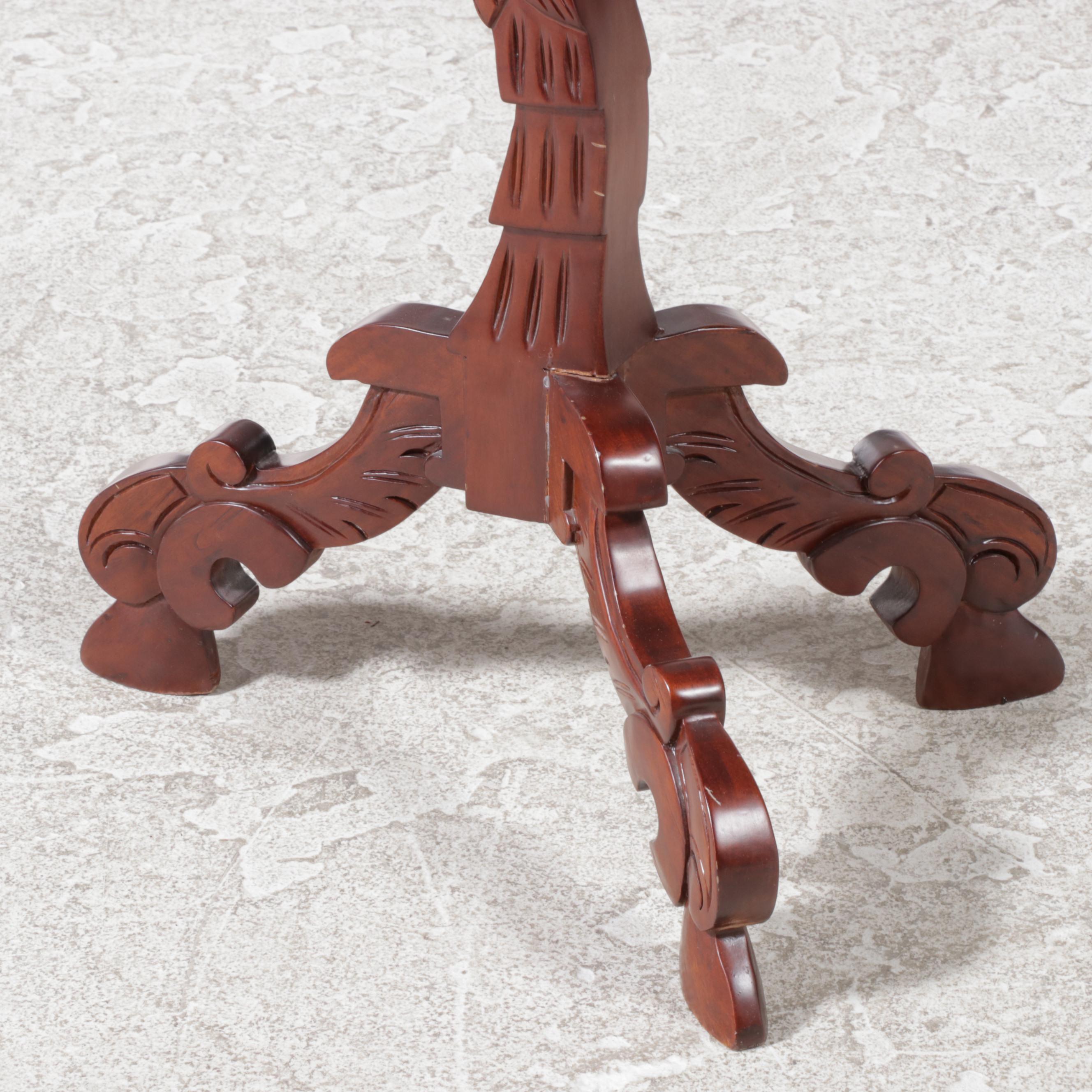 Indonesian Carved Hardwood Figural Pedestal