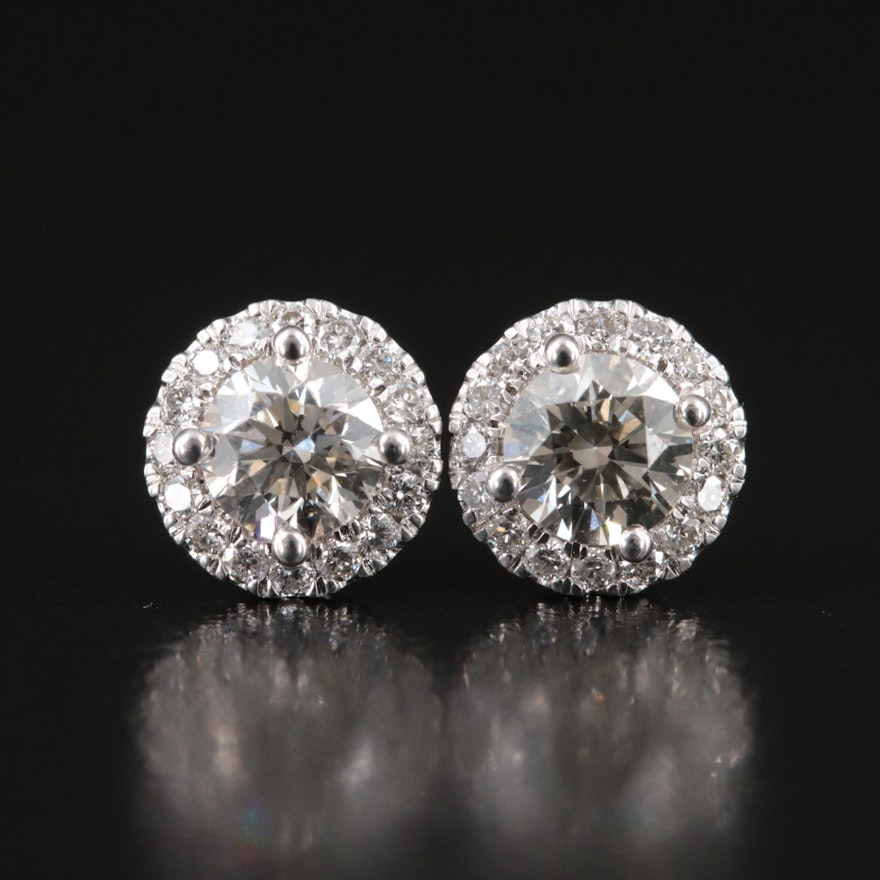 14K 0.97 CTW Lab Grown Diamond Stud Earrings