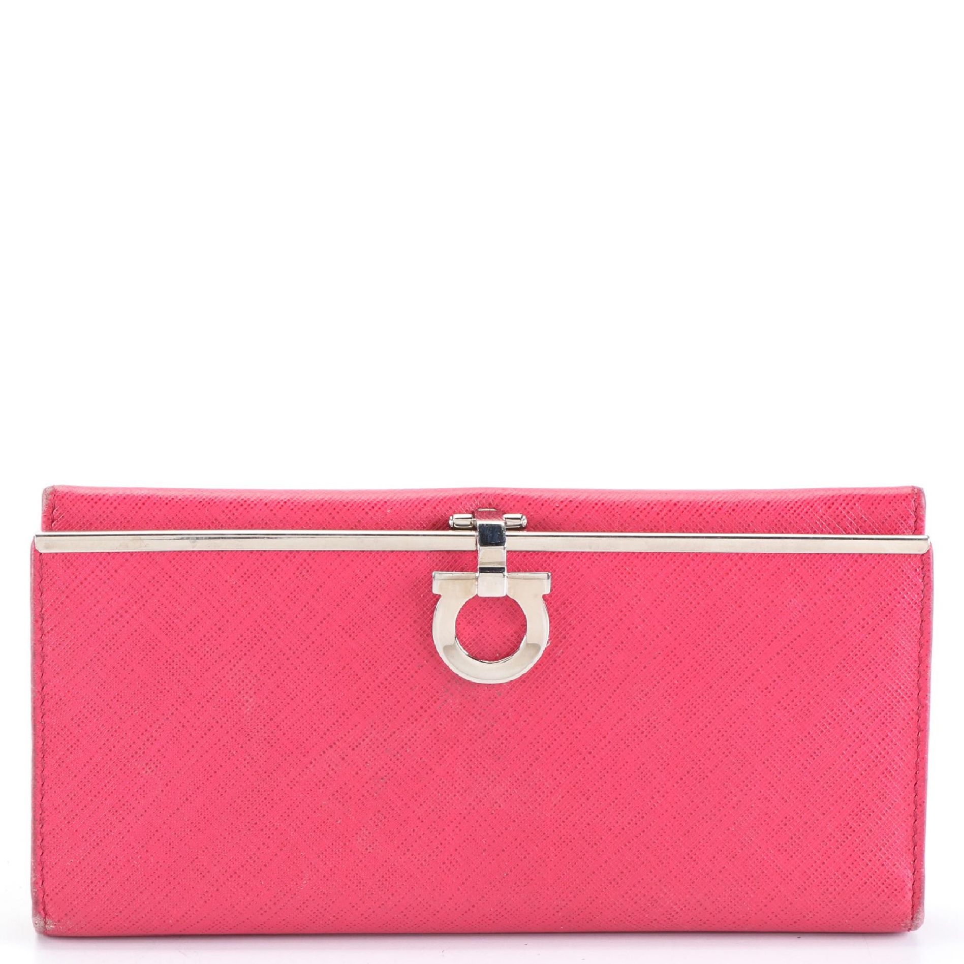 Salvatore Ferragamo Gancini Wallet in Saffiano Leather with Box