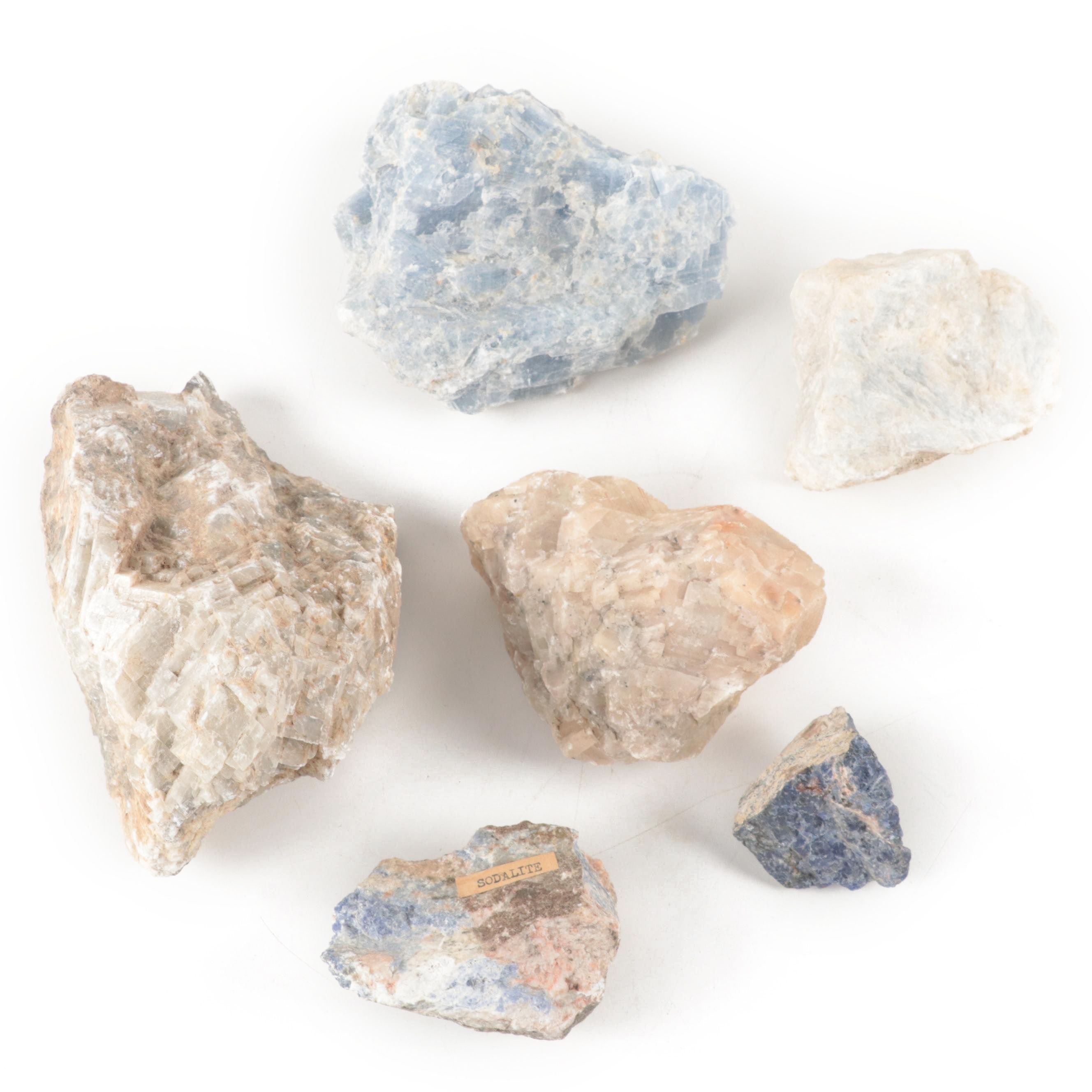 Raw Sodalite and Quartz Specimens