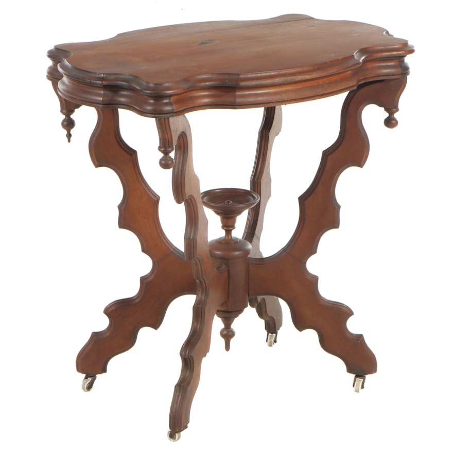 Victorian Walnut Parlor Table, Late 19th Century