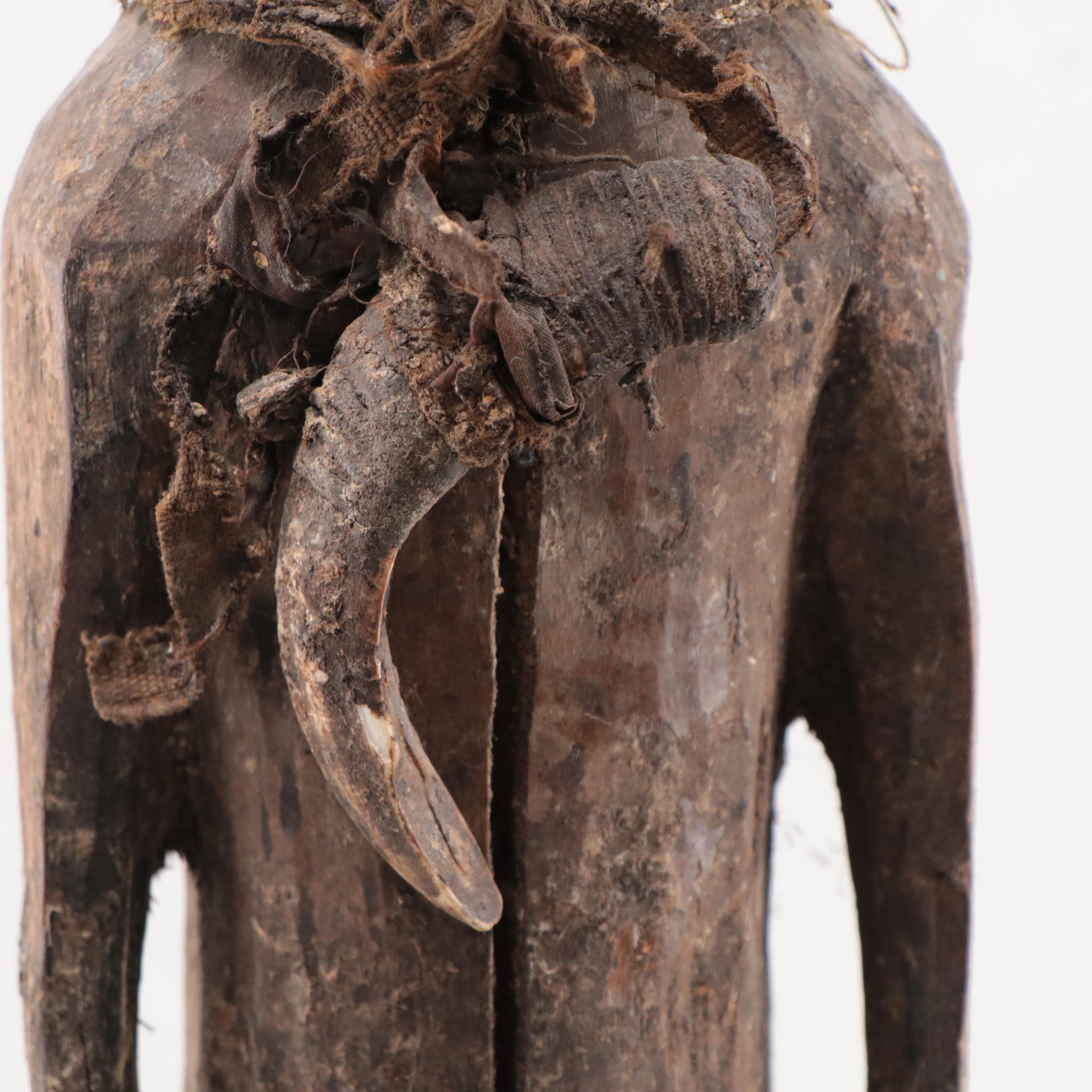 Moba (Togo) Hand-Carved Wood Divination Figure, Mid-20th Century