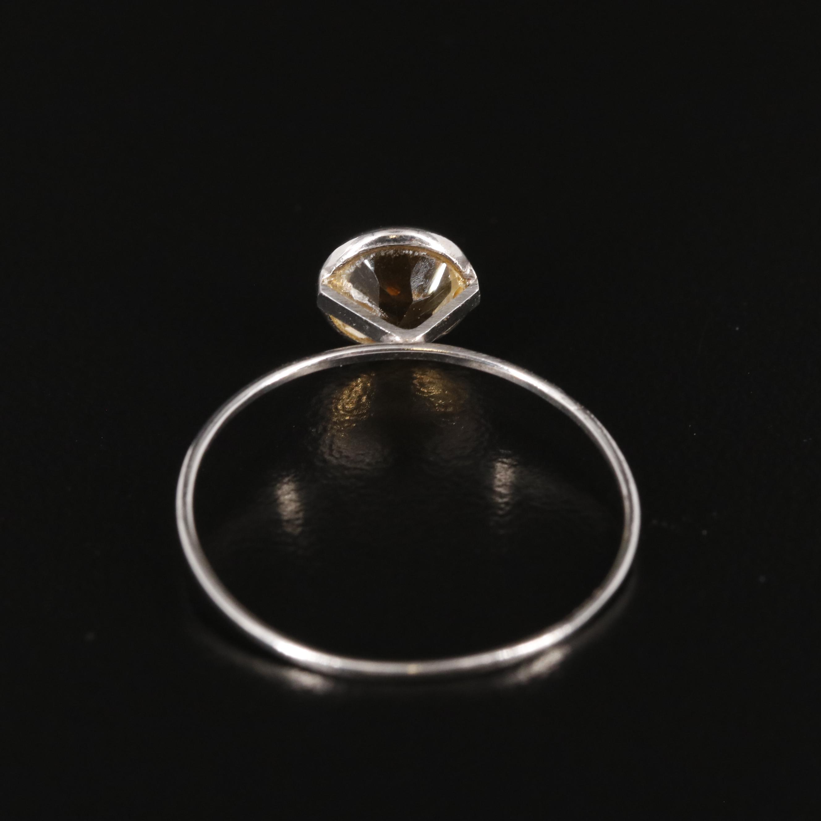 14K Citrine Solitaire Ring