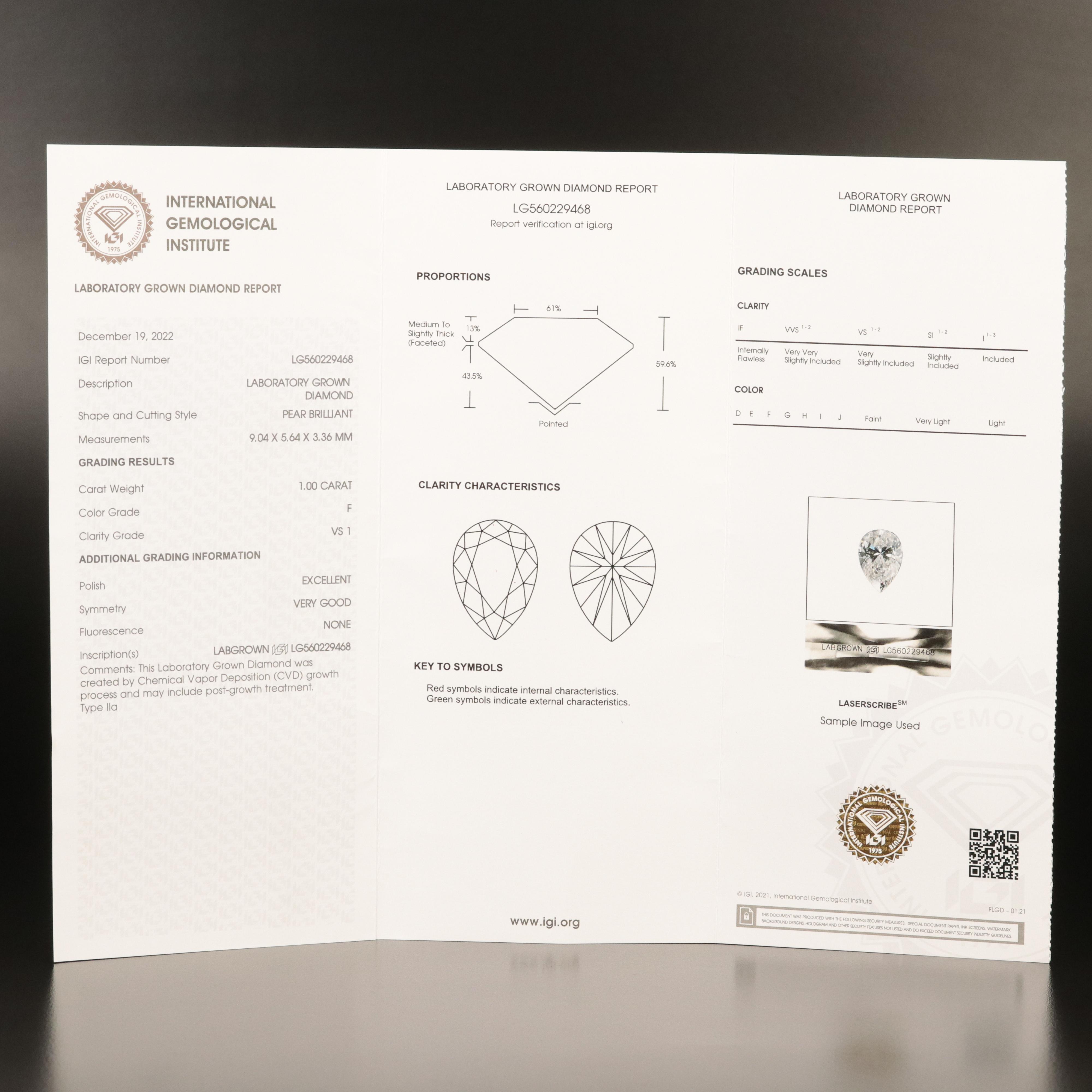 Platinum 2.00 CTW Lab Grown Diamond Stud Earrings with IGI Reports