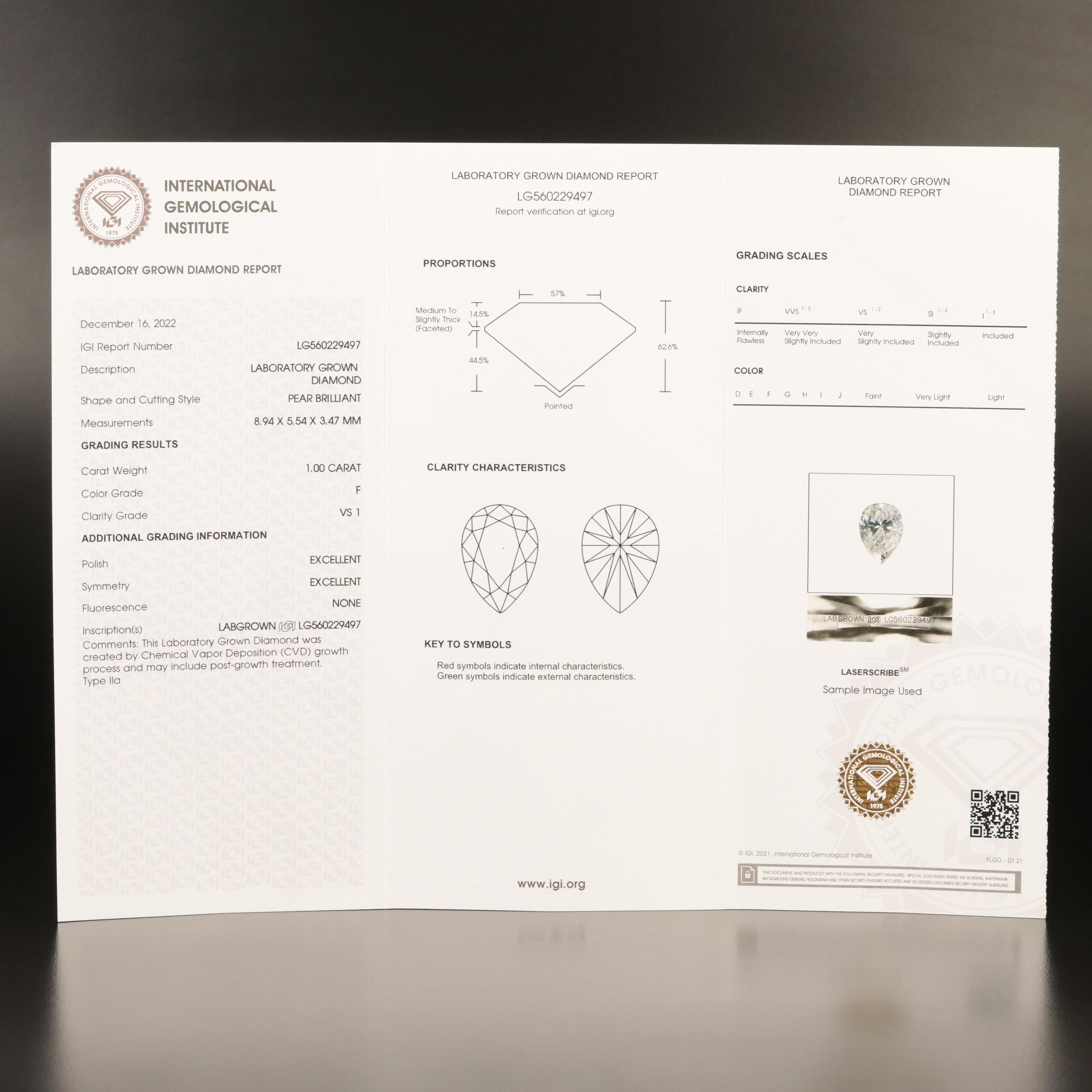 Platinum 2.00 CTW Lab Grown Diamond Stud Earrings with IGI Reports