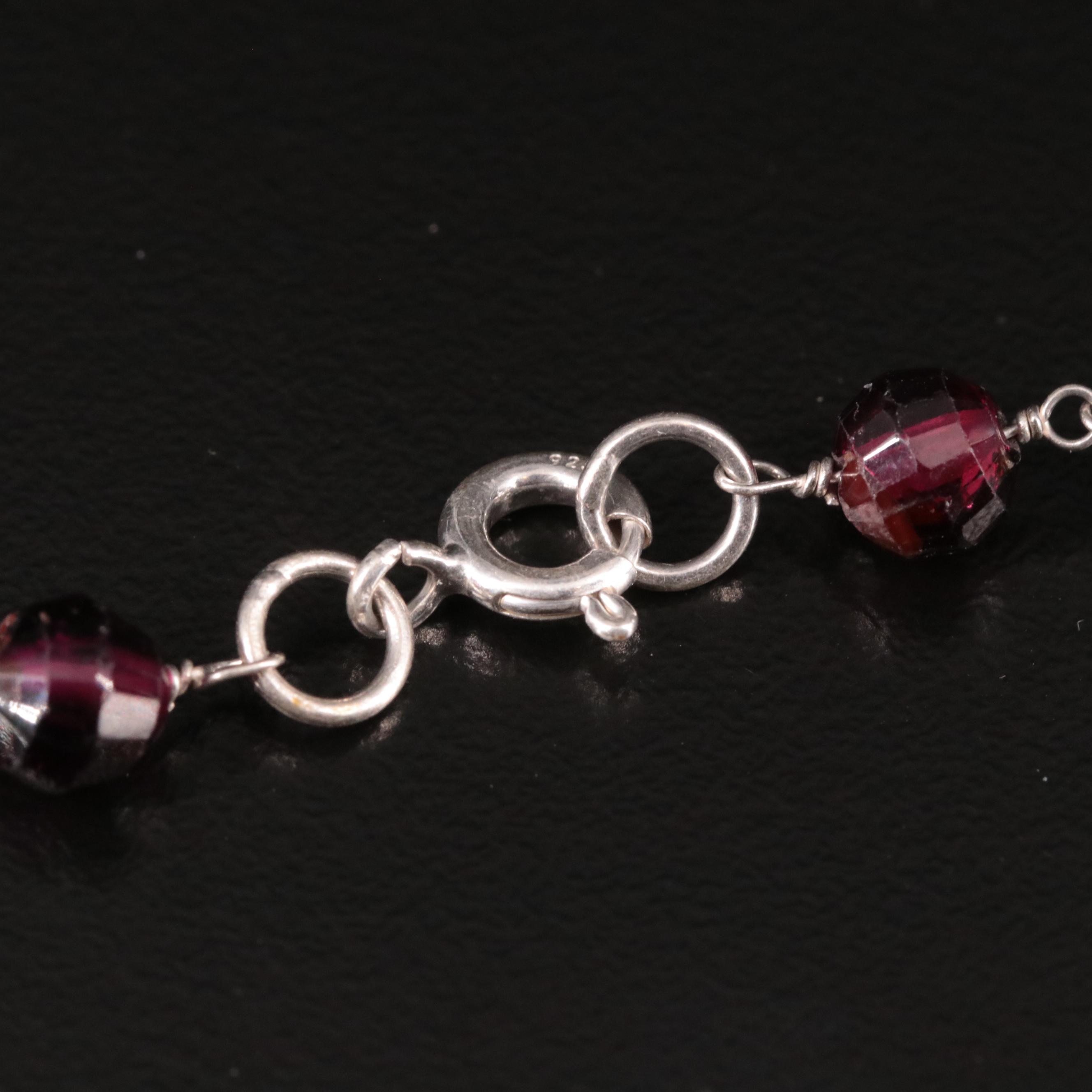 Sterling Garnet and Peridot Necklace