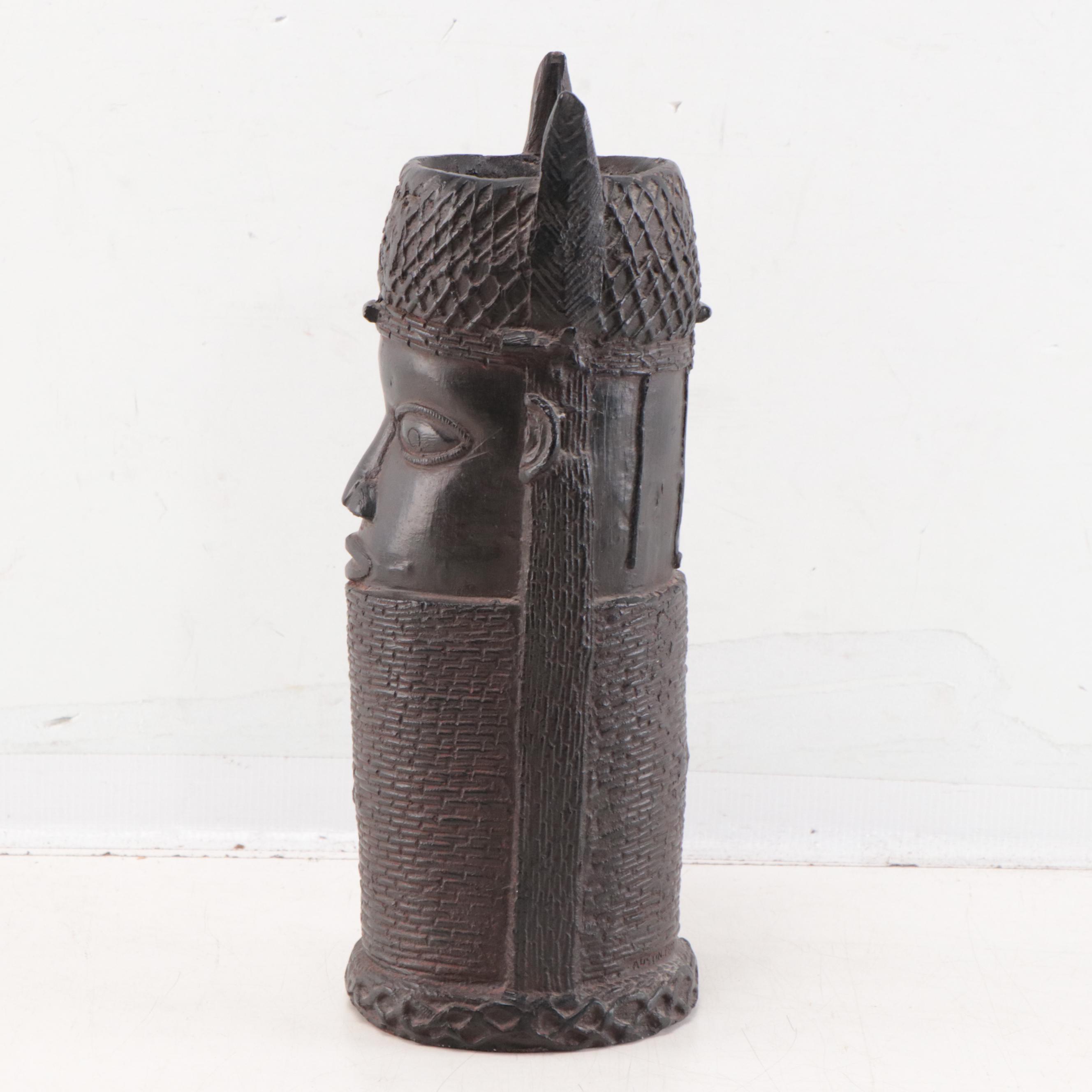 Austin Productions Inc. Cast Plaster of Benin Sculpture, Late 20th Century