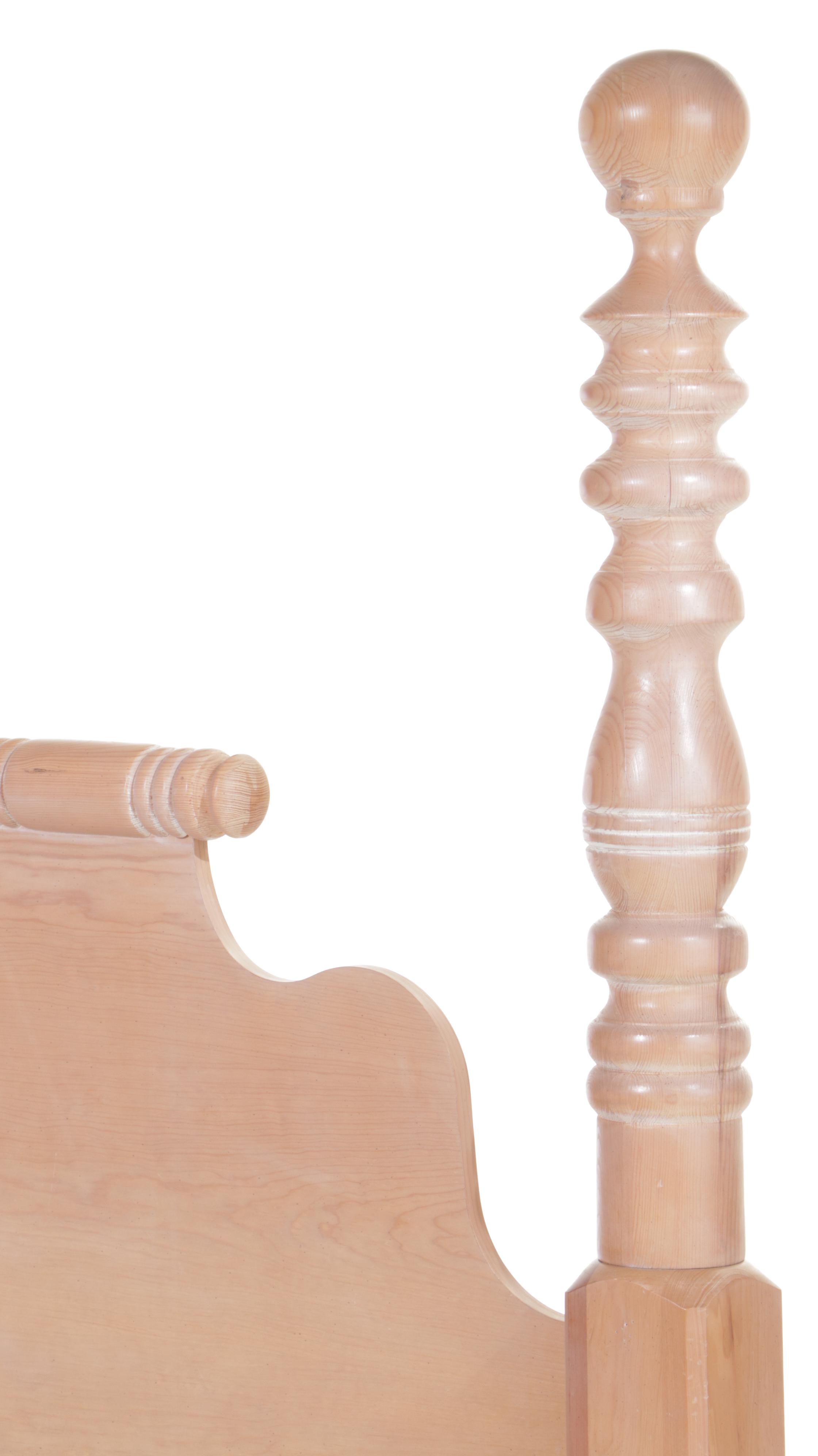 Santa Fe Cerused Pine Queen Size Bed Frame, Late 20th Century