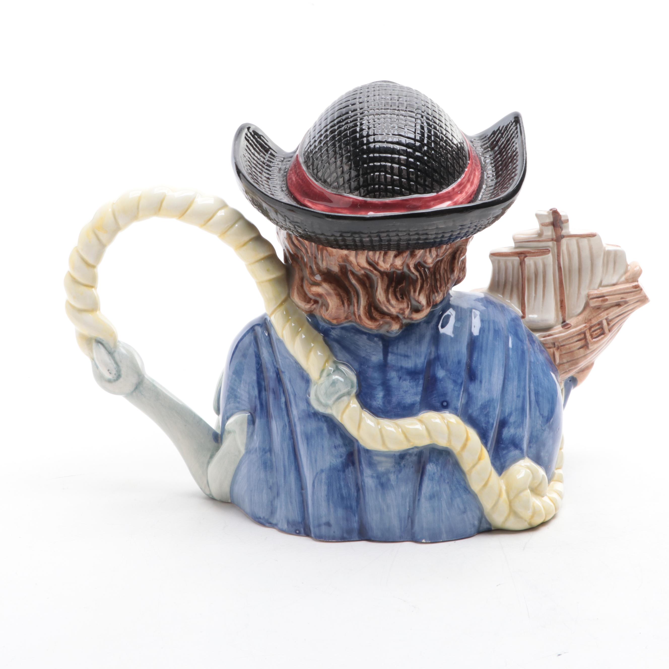 Royal Doulton Character Jugs and Fitz & Floyd Columbus Teapot with Other Décor