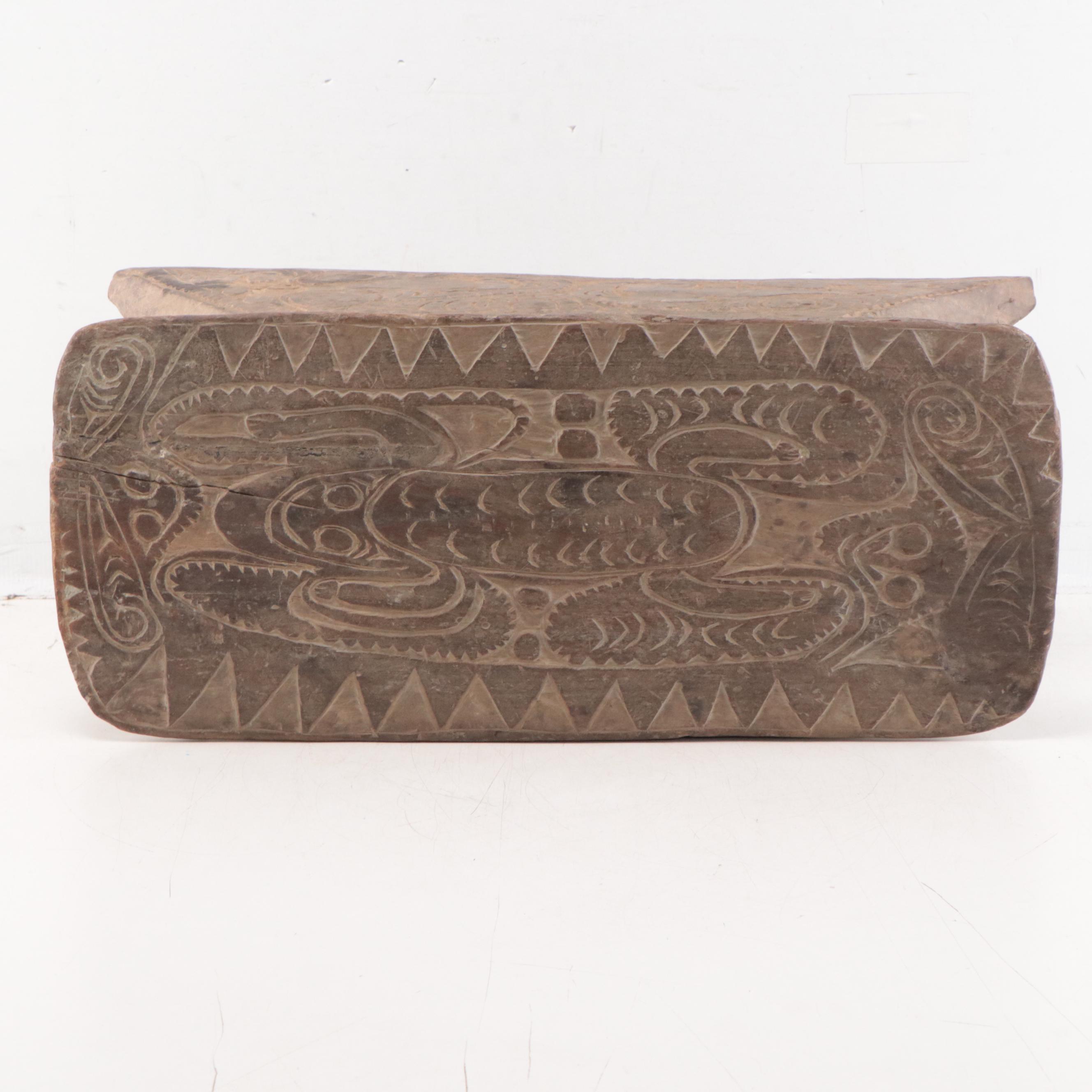 Kwoma Papua New Guinea Wood Carver's Stool, Mid-20th Century