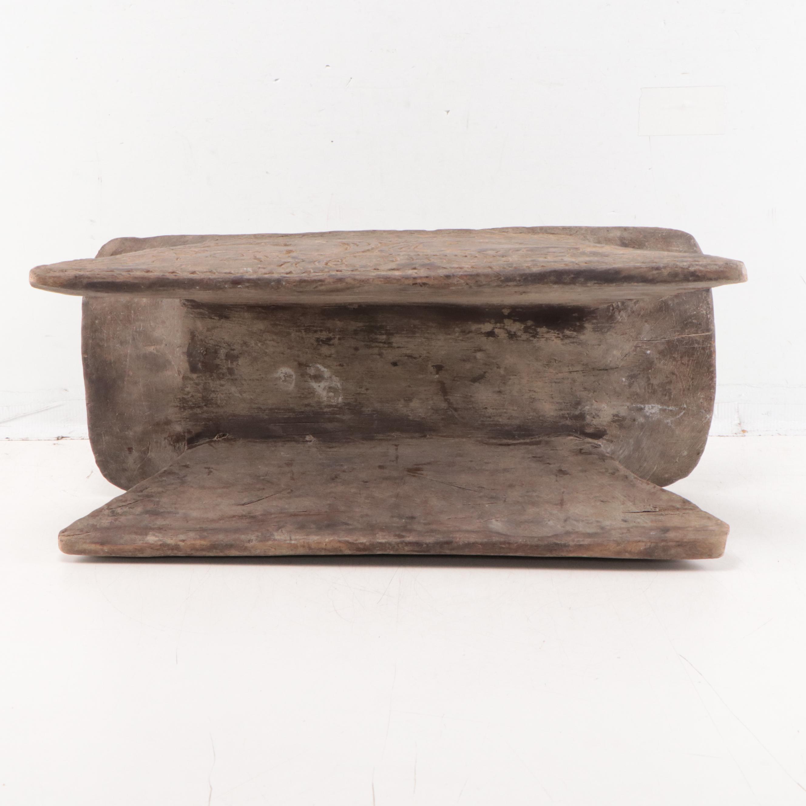 Kwoma Papua New Guinea Wood Carver's Stool, Mid-20th Century