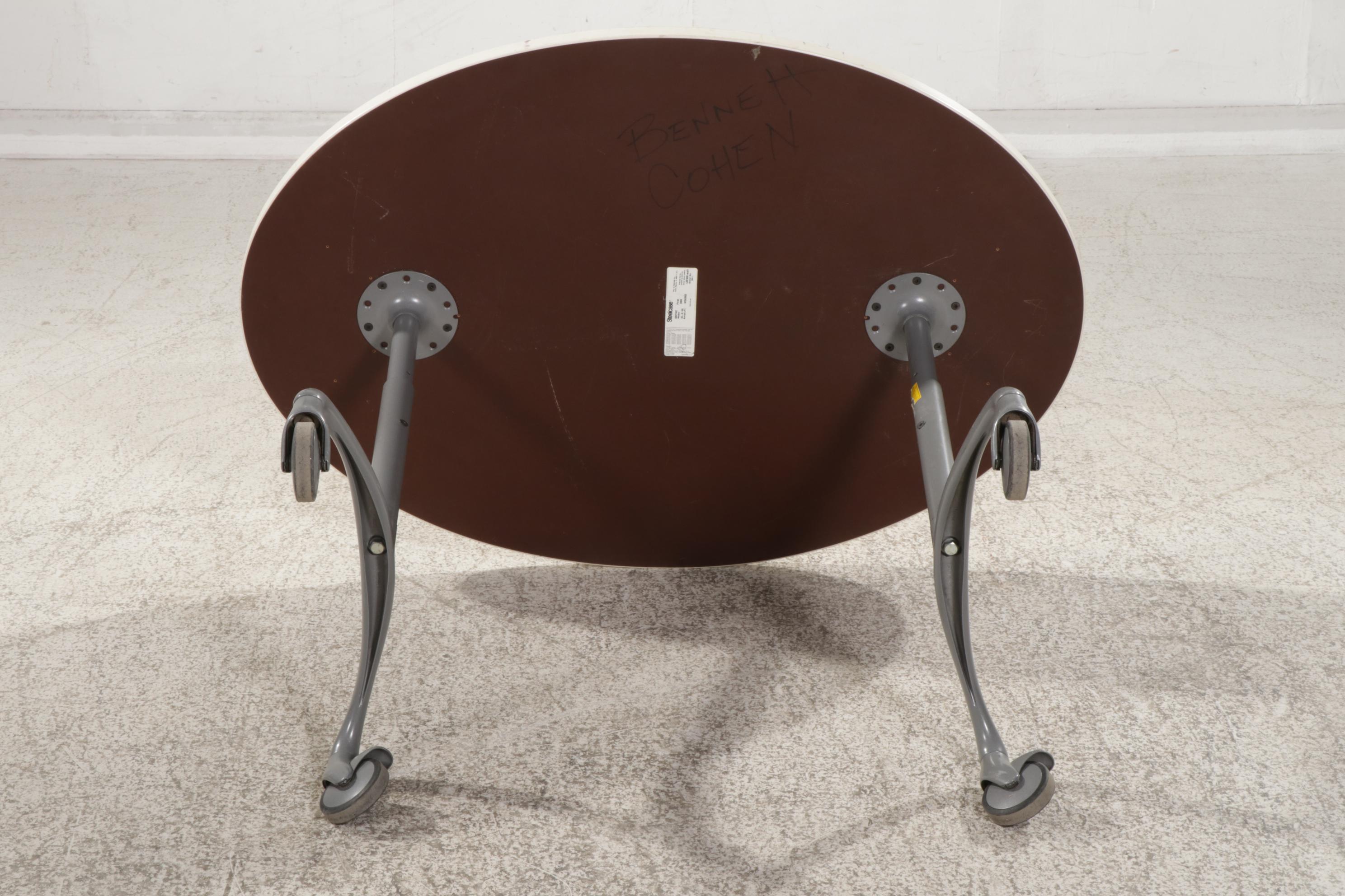 Steelcase Modernist Oval Top Rolling Work Table