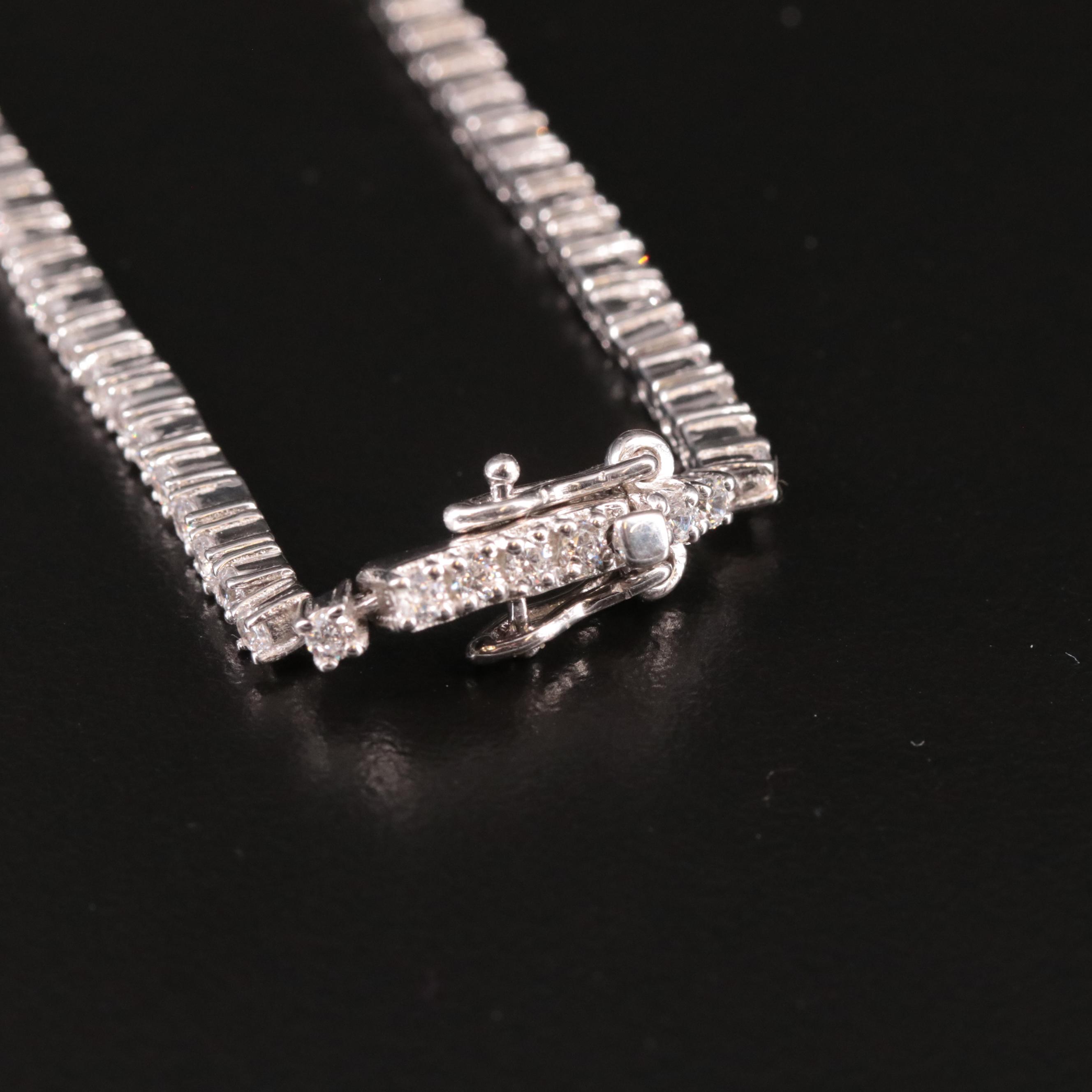 Sterling Cubic Zirconia Line Necklace