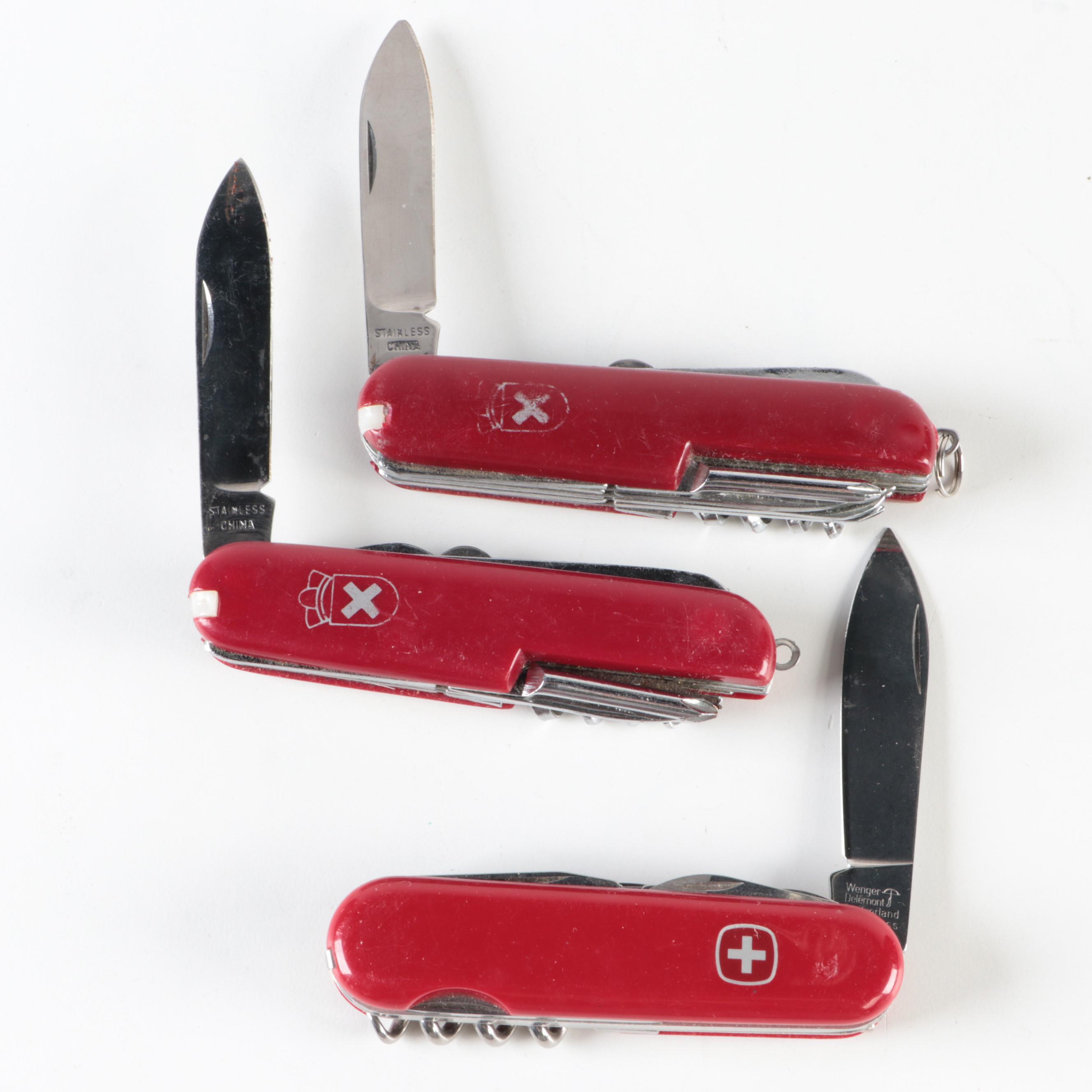 Wenger and Other Swiss Army Knives with Souvenir Pocket Knives