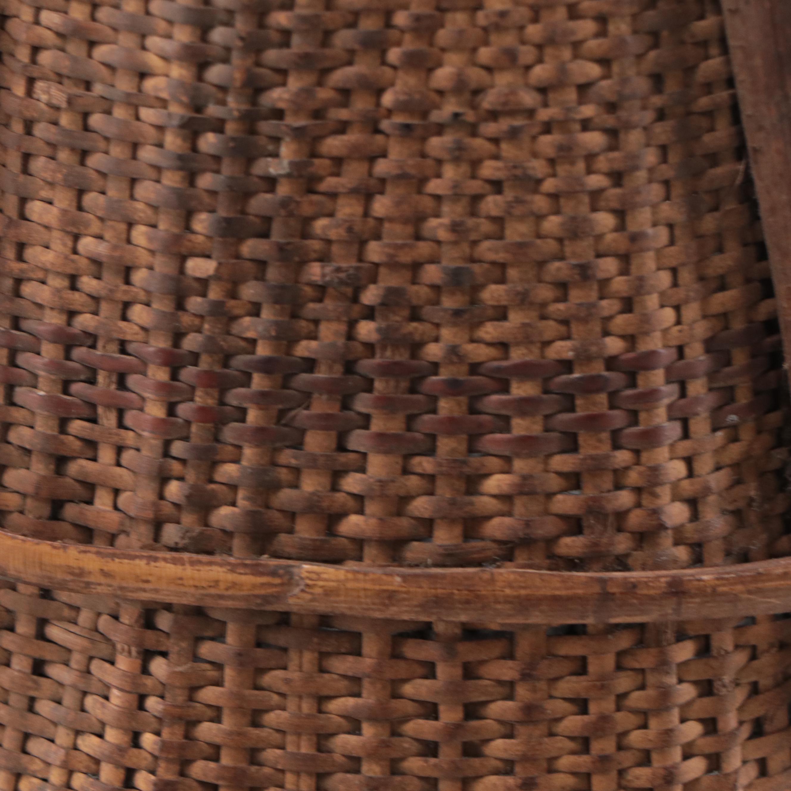 Iban Dayak (Indonesia) Woven Reed Rice Harvesting Baskets, Early 20th Century