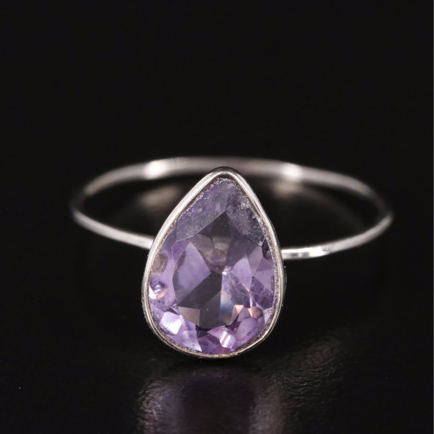14K Amethyst Solitaire Ring