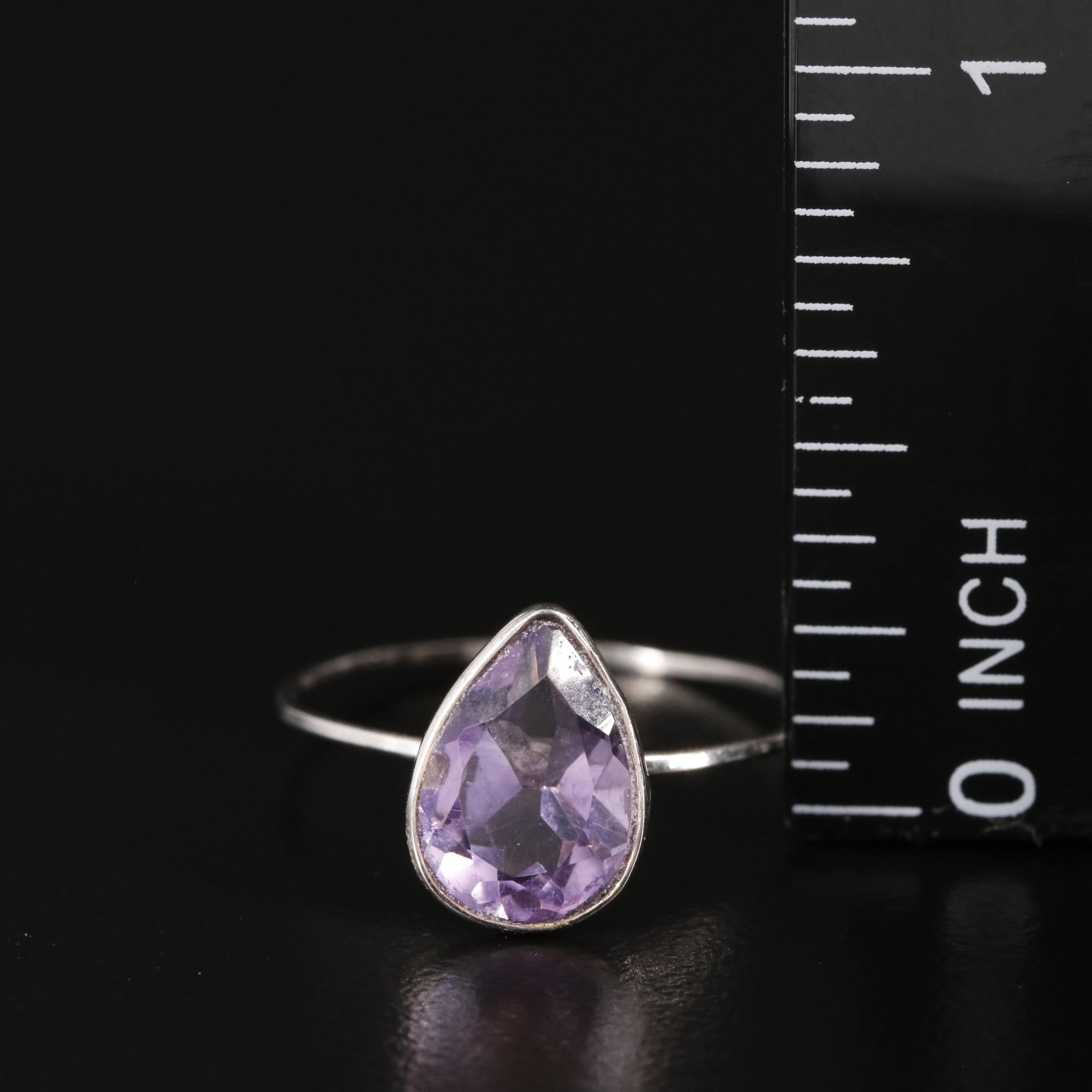 14K Amethyst Solitaire Ring